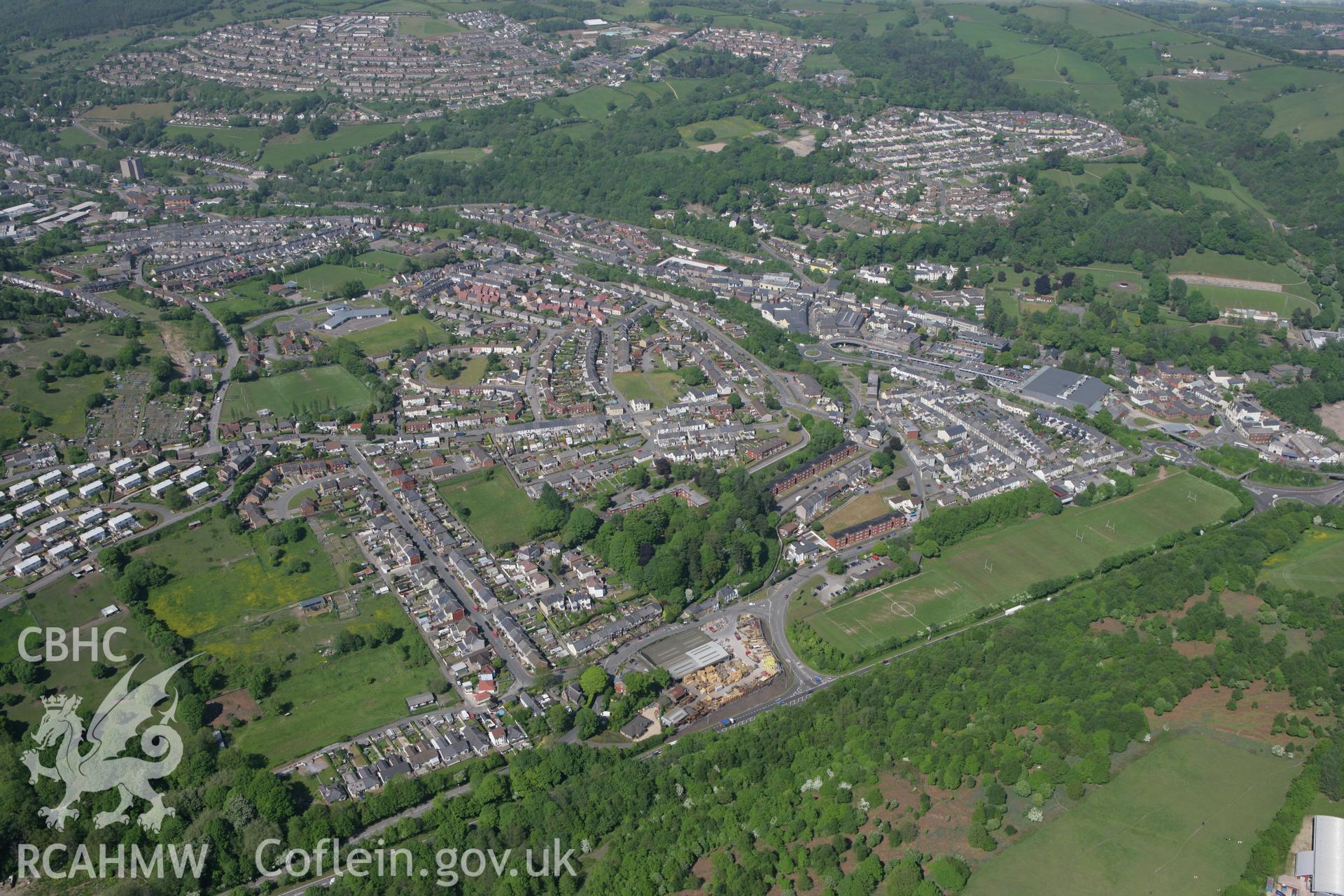 RCAHMW colour oblique photograph of Pontypool, view from the south. Taken by Toby Driver on 24/05/2010.