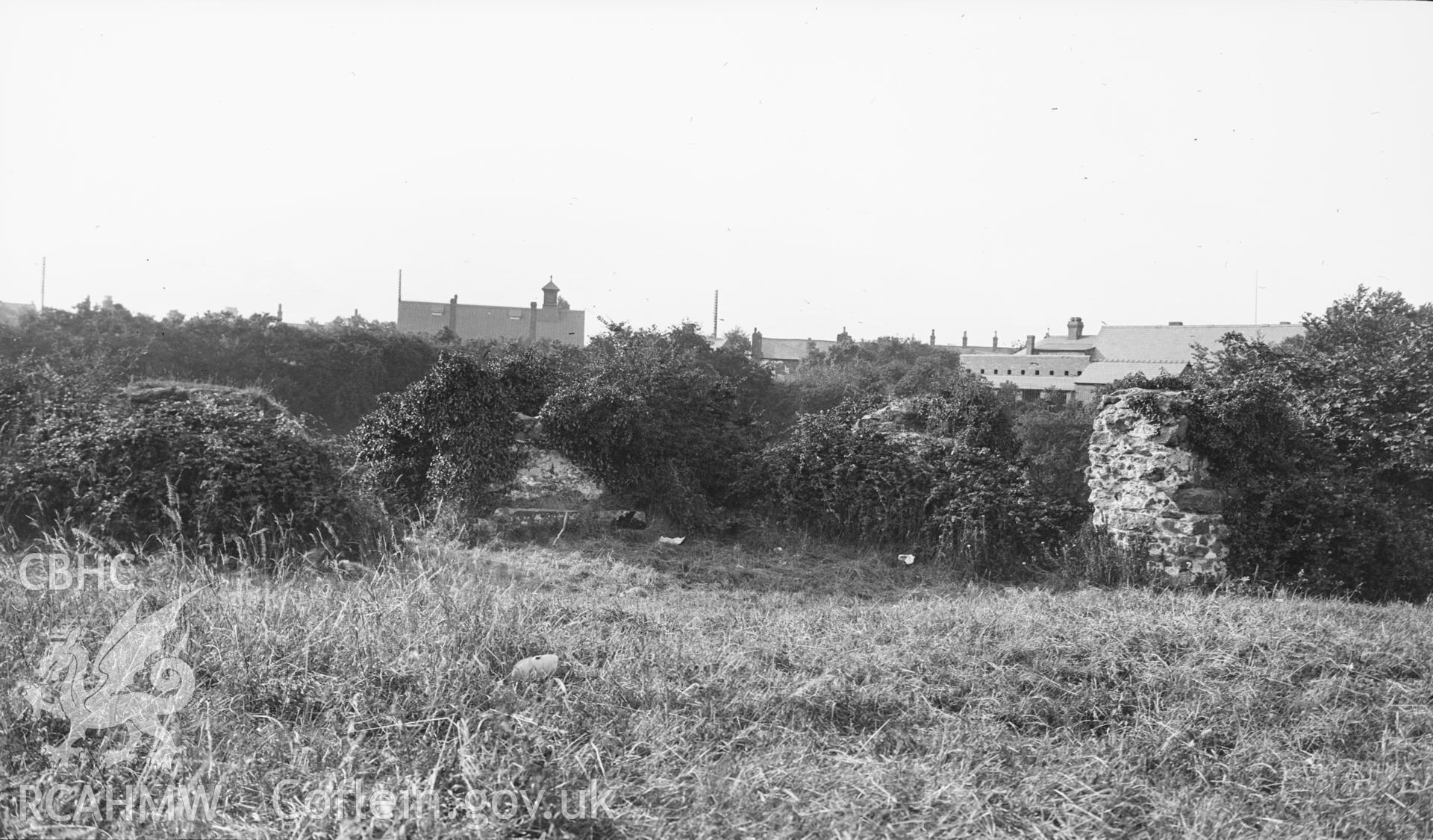 Digital copy of a nitrate negative showing Holt Castle taken by RCAHMW, undated.