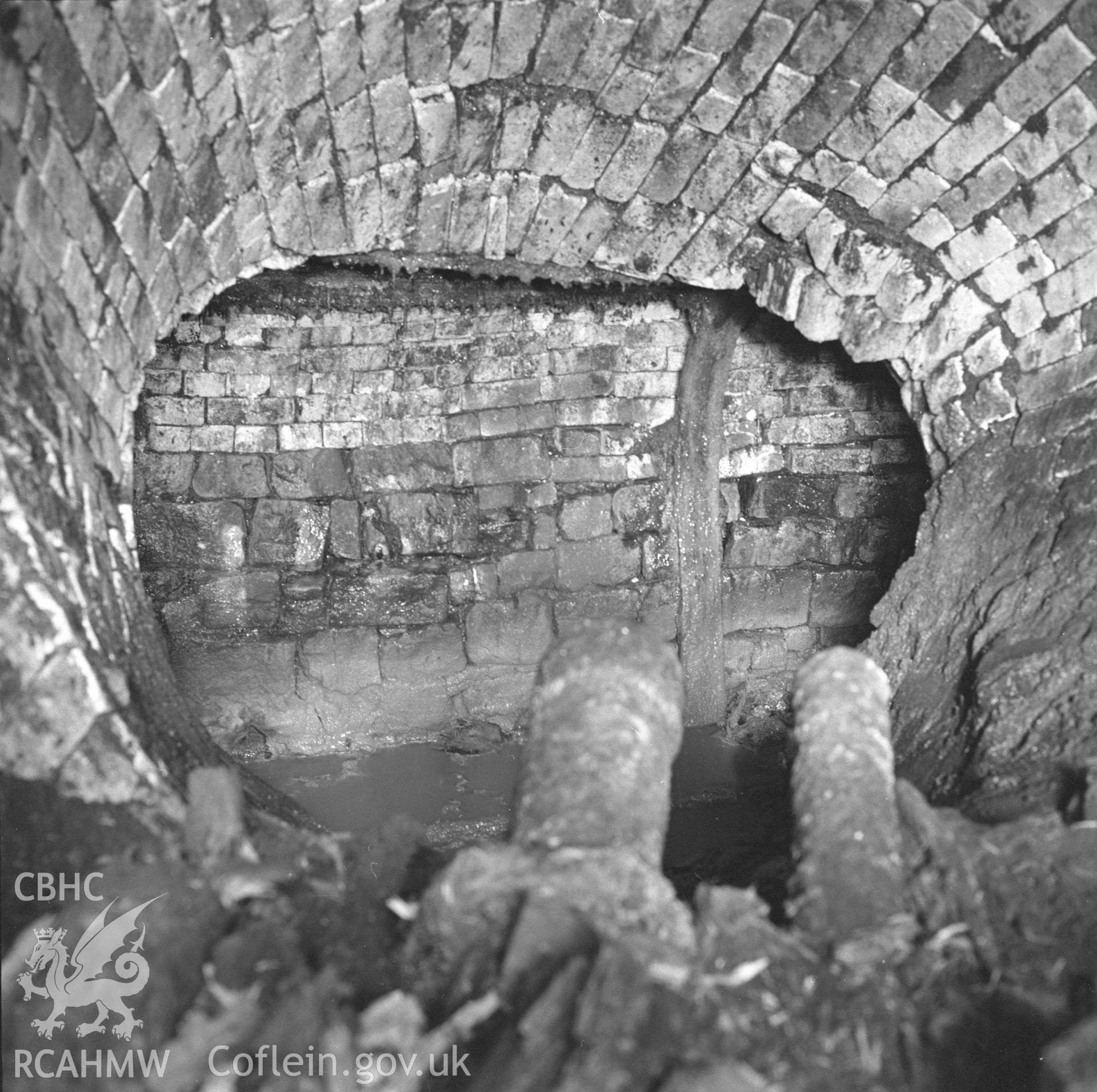 Digital copy of an acetate negative showing forge level from crosscut at Big Pit, from the John Cornwell Collection.