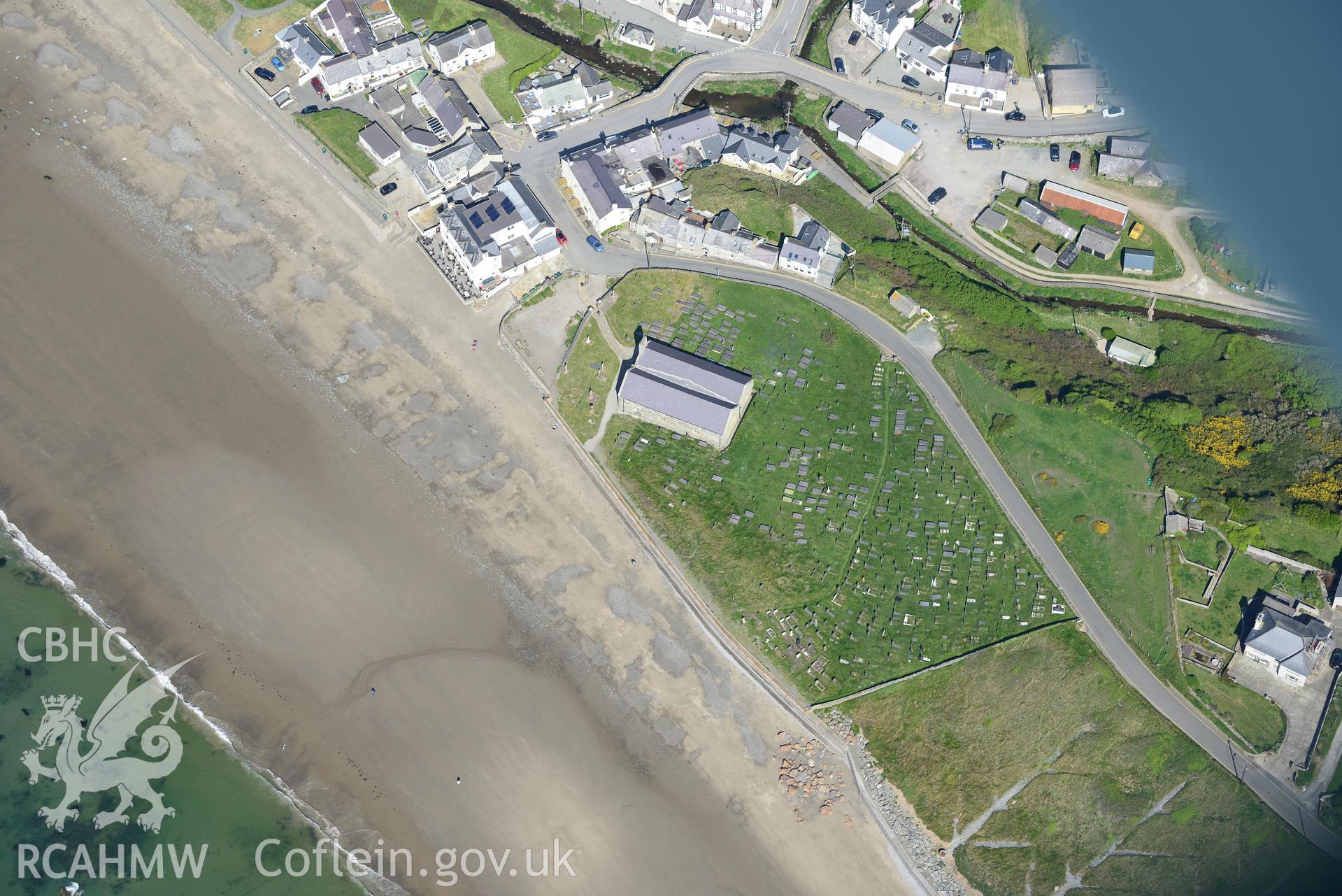 Aerial photography of Aberdaron taken on 3rd May 2017.  Baseline aerial reconnaissance survey for the CHERISH Project. ? Crown: CHERISH PROJECT 2017. Produced with EU funds through the Ireland Wales Co-operation Programme 2014-2020. All material made fre