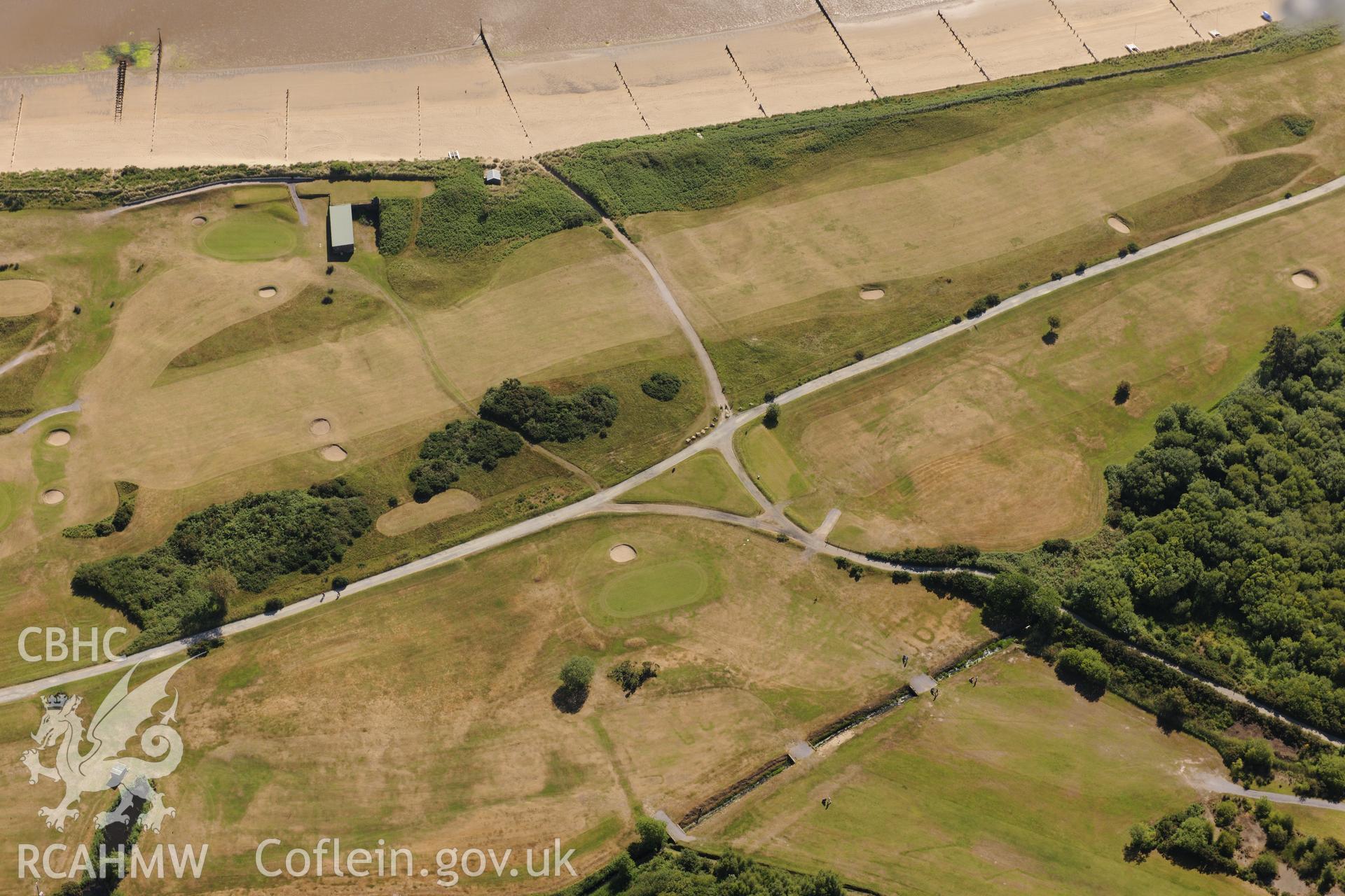 Abersoch Golf Club. Oblique aerial photograph taken during the Royal Commission's programme of archaeological aerial reconnaissance by Toby Driver on 23rd June 2015.