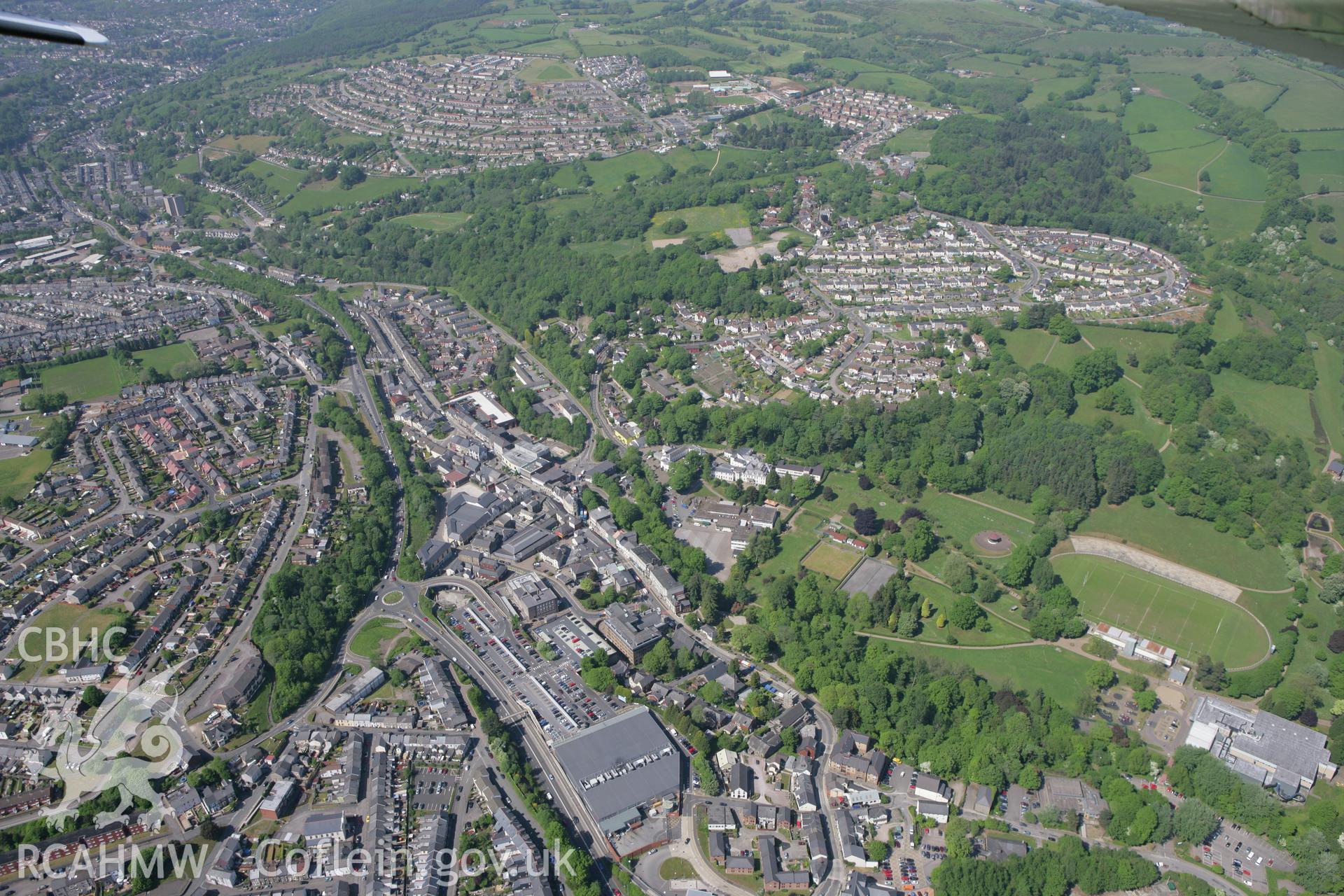 RCAHMW colour oblique photograph of Pontypool. Taken by Toby Driver on 24/05/2010.