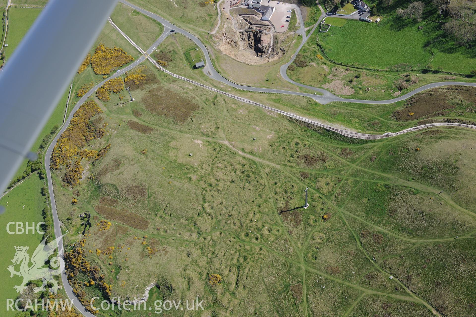 Great Orme copper mine, Llandudno. Oblique aerial photograph taken during the Royal Commission?s programme of archaeological aerial reconnaissance by Toby Driver on 22nd May 2013.