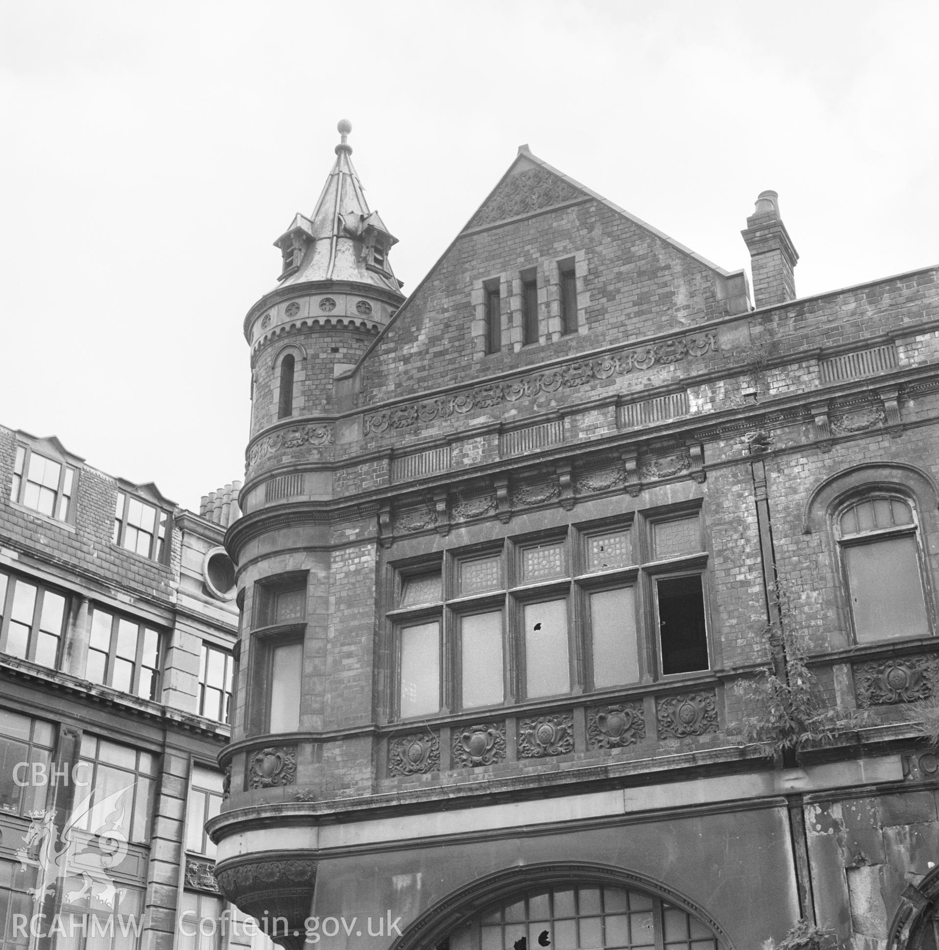 Digital copy of a black and white negative showing view of Gloucester Chambers, Mount Stuart Square, Cardiff