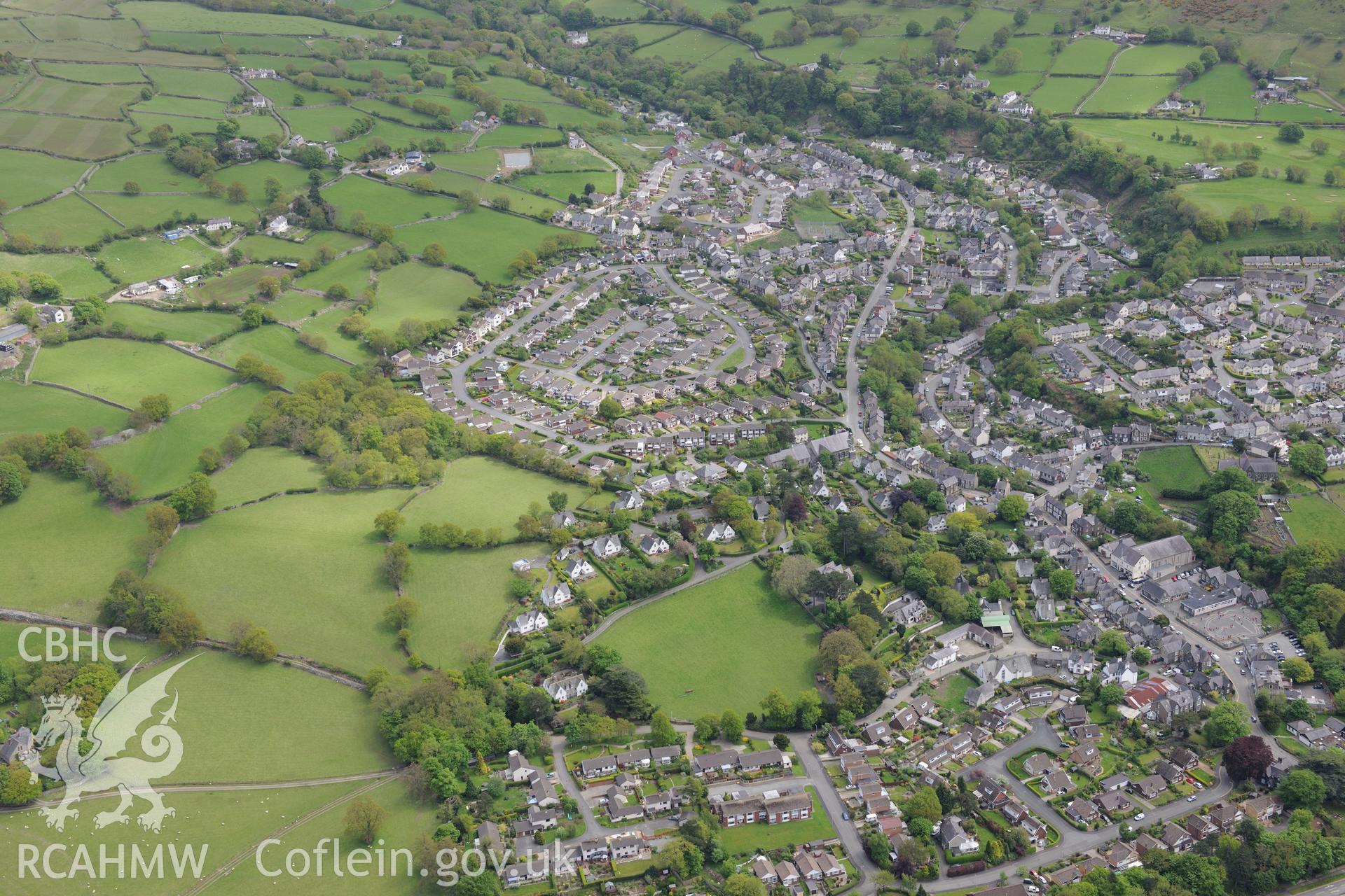 Llanfairfechan and Gwern-y-Plas ancient village. Oblique aerial photograph taken during the Royal Commission?s programme of archaeological aerial reconnaissance by Toby Driver on 22nd May 2013.