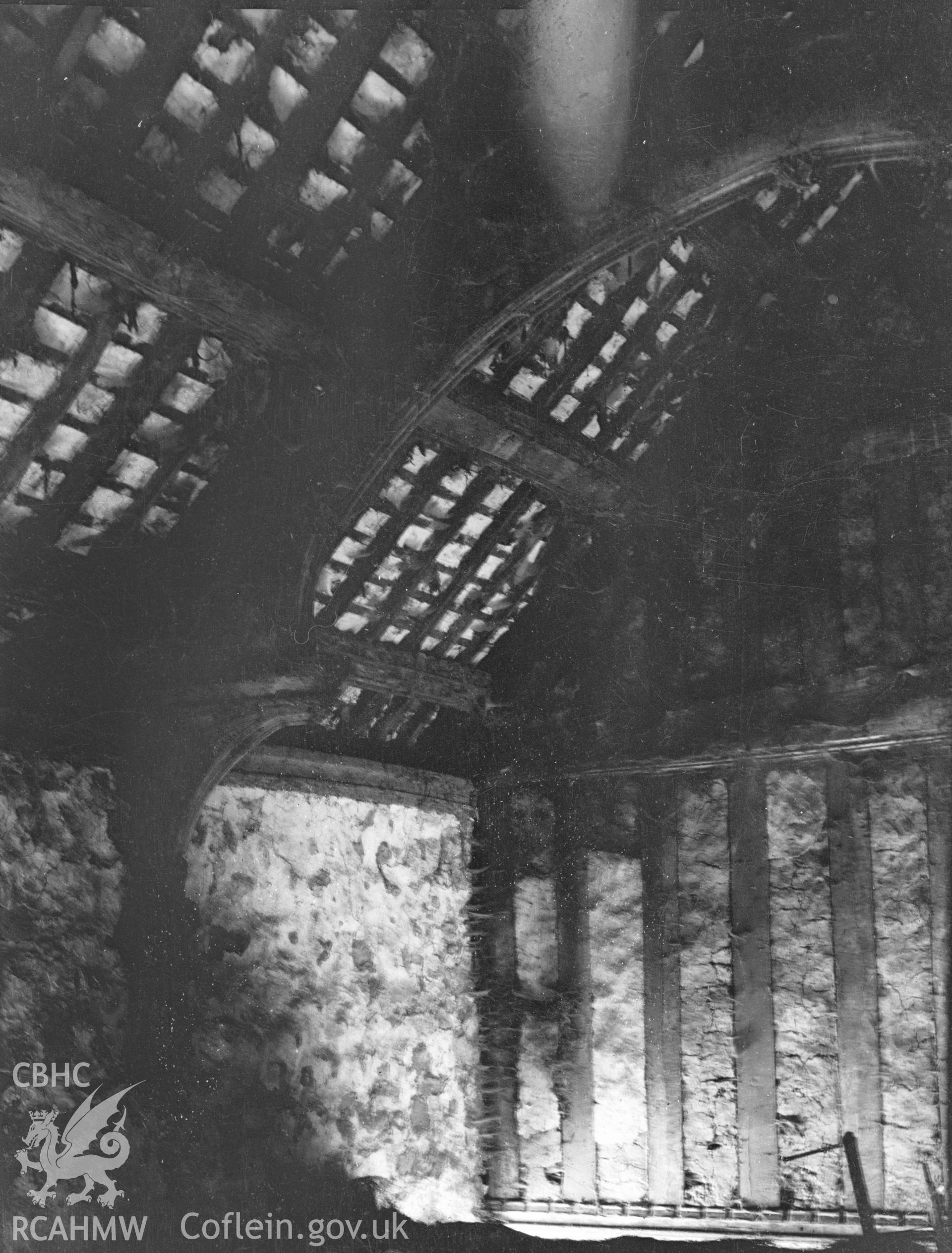 Digital copy of a nitrate negative showing the barn at Cochwillan.