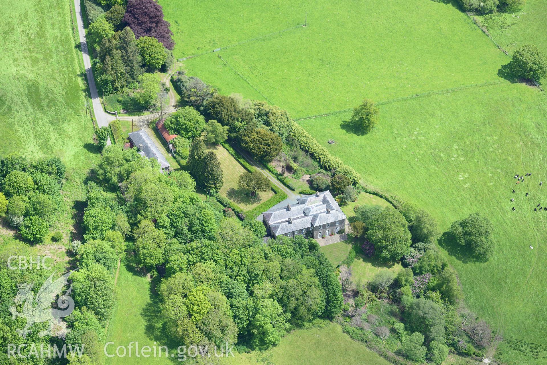 Bwlch Bychan House. Oblique aerial photograph taken during the Royal Commission's programme of archaeological aerial reconnaissance by Toby Driver on 3rd June 2015.
