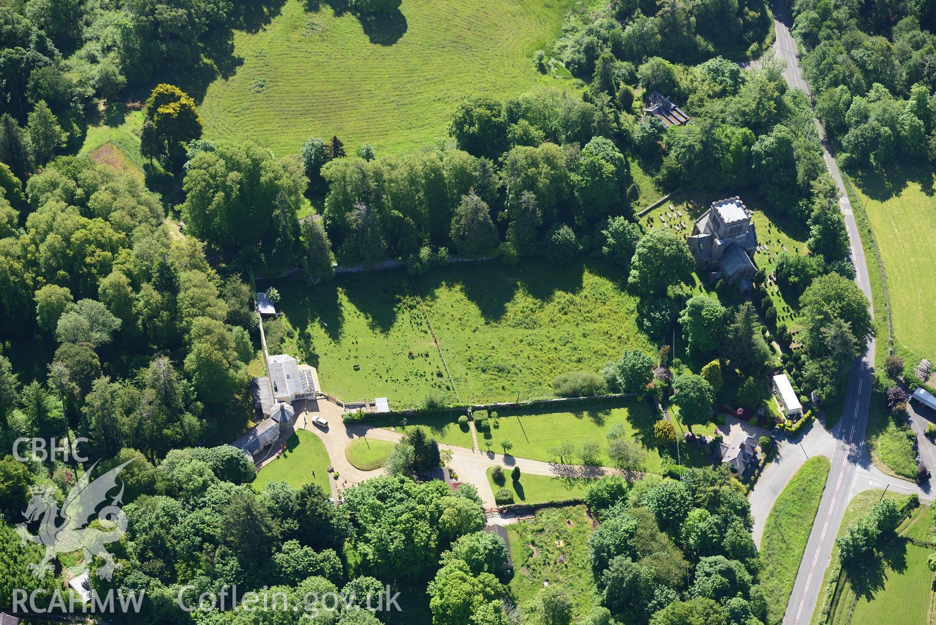 St. Buan's Church. Oblique aerial photograph taken during the Royal Commission's programme of archaeological aerial reconnaissance by Toby Driver on 23rd June 2015.