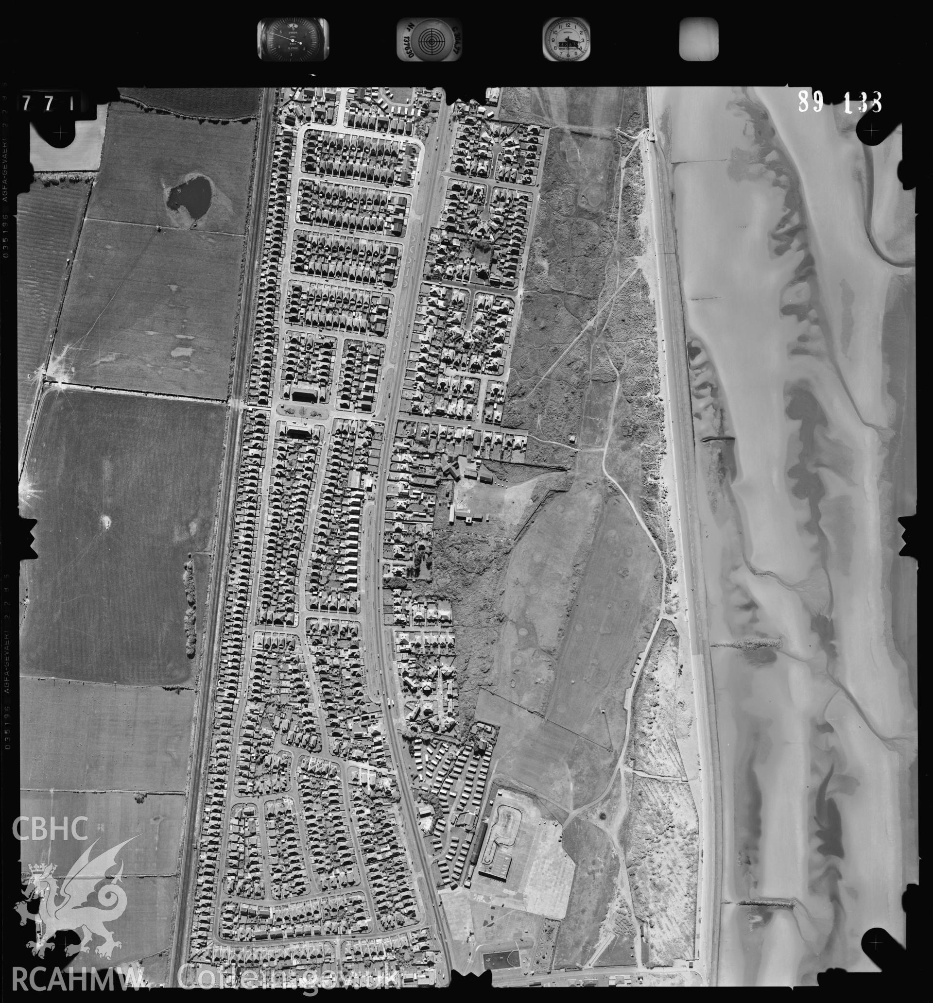Digital copy of an aerial view of Prestatyn taken by Ordnance Survey. SJ045828.