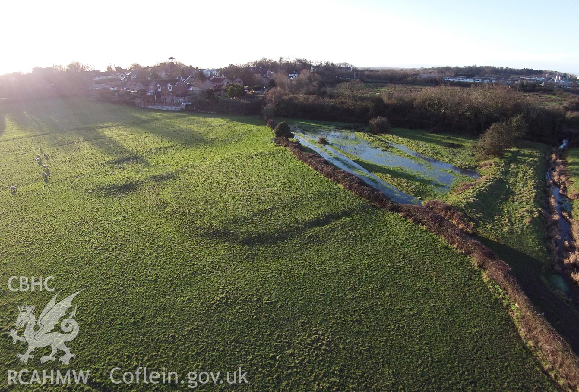 Colour photo showing Sully Moat, taken by Paul R. Davis, 29th December 2015.