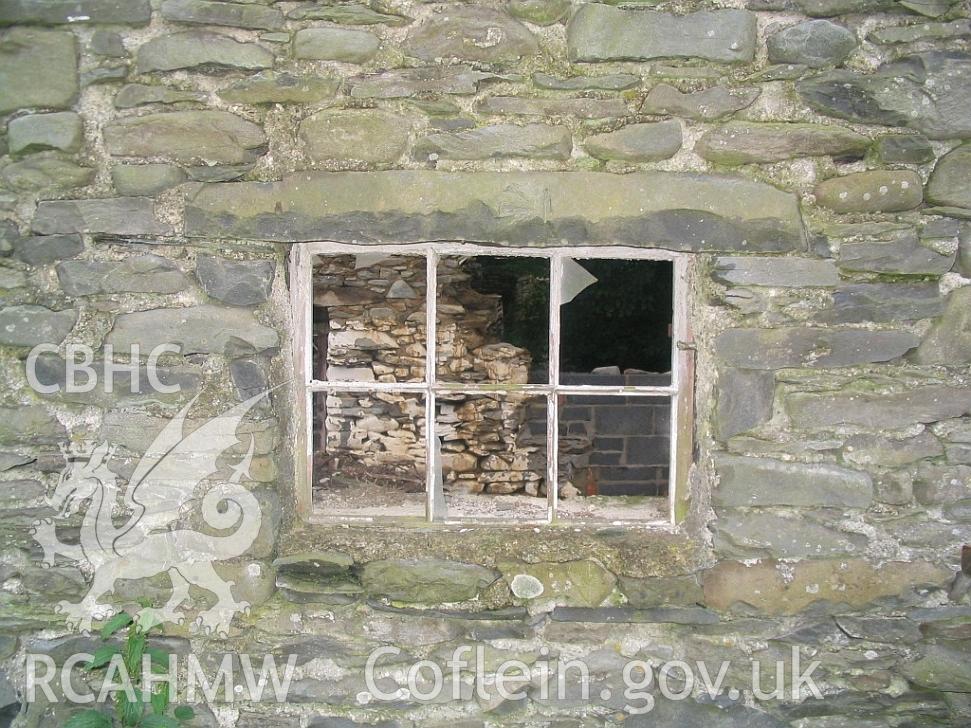 Downhouse end of Allt Ddu farmhouse, window in cow house.