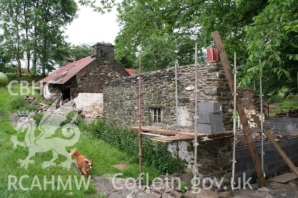 Dwelling end of Allt Ddu farmhouse, general view of west elevation from south.