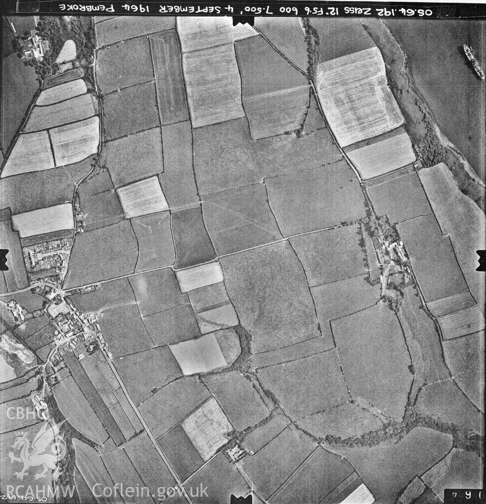 Digital copy of an aerial photograph taken in 1964 , showing the assessment area.