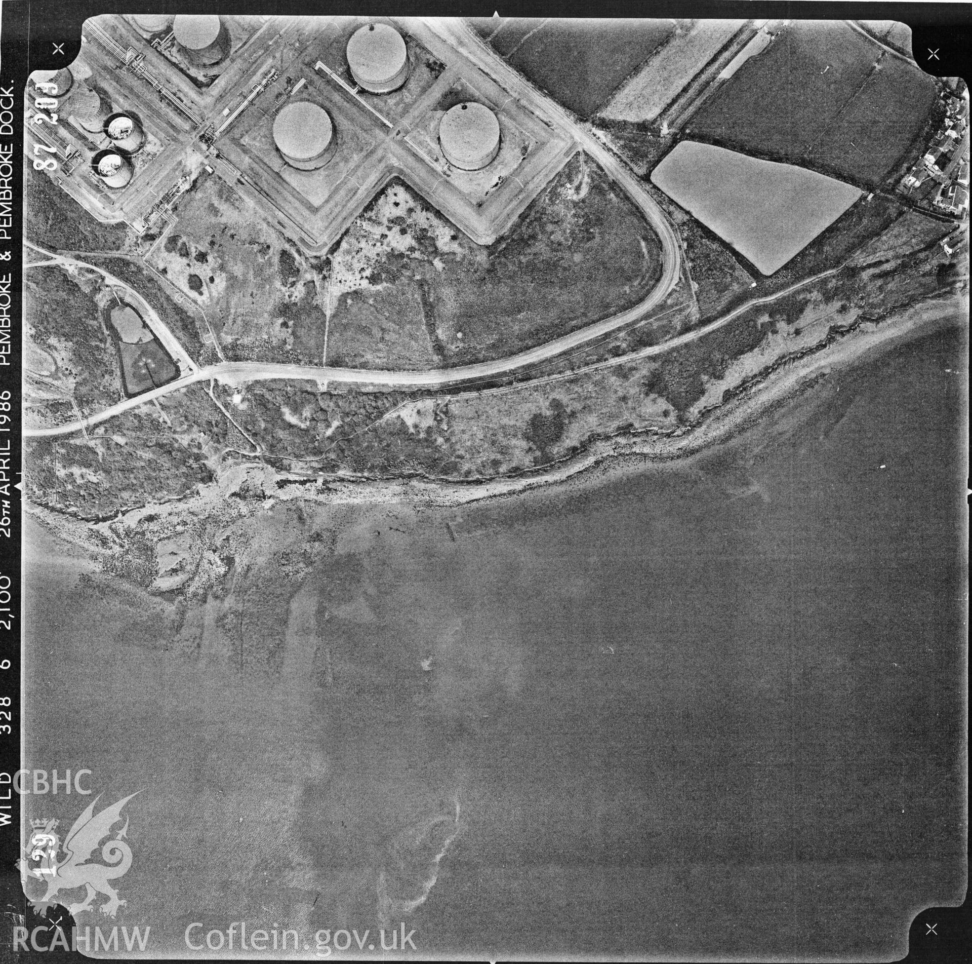 Digital copy of an aerial photograph taken in 1986 , showing the assessment area.
