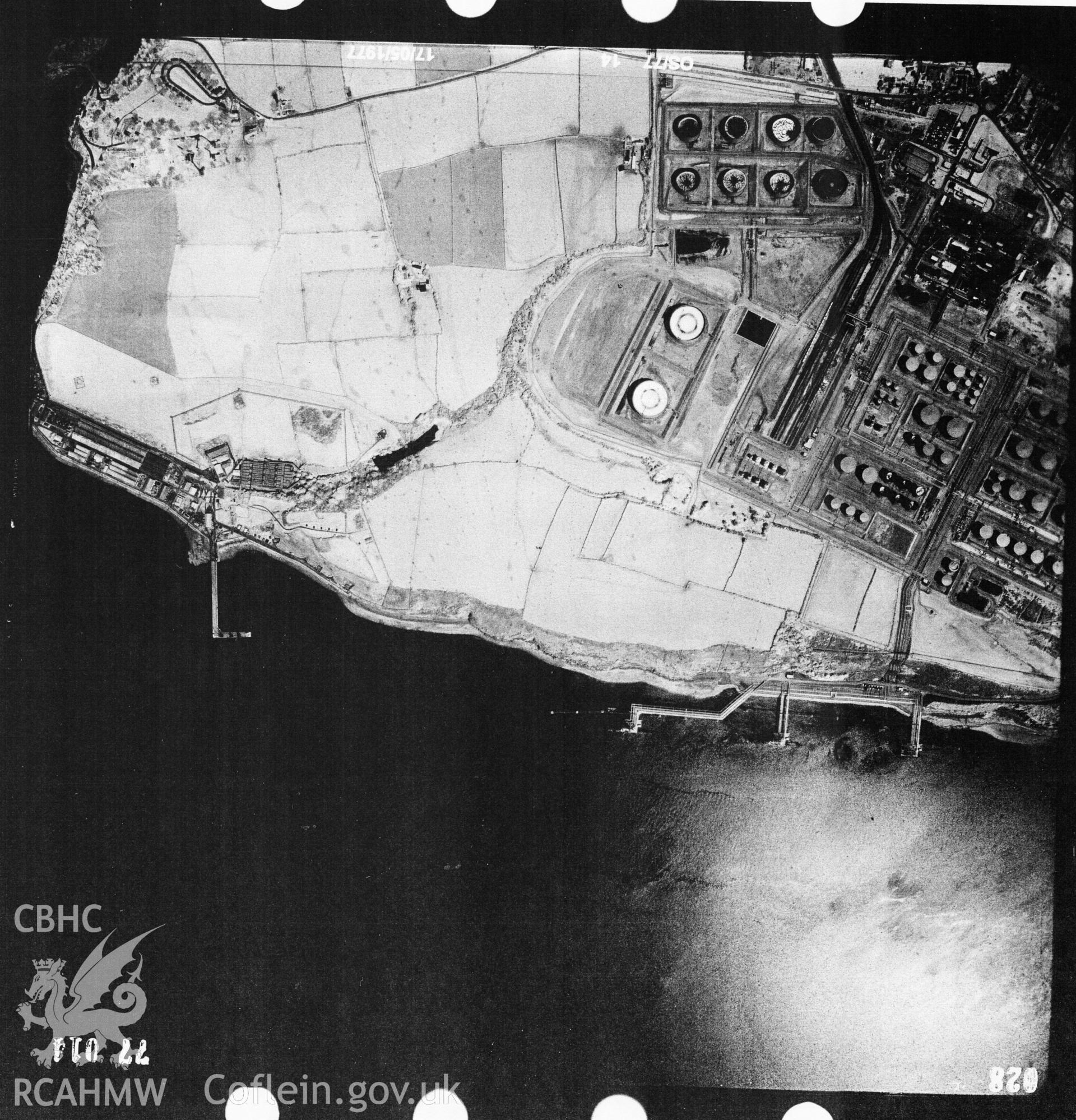 Digital copy of an aerial photograph taken in 1977 , showing the assessment area.