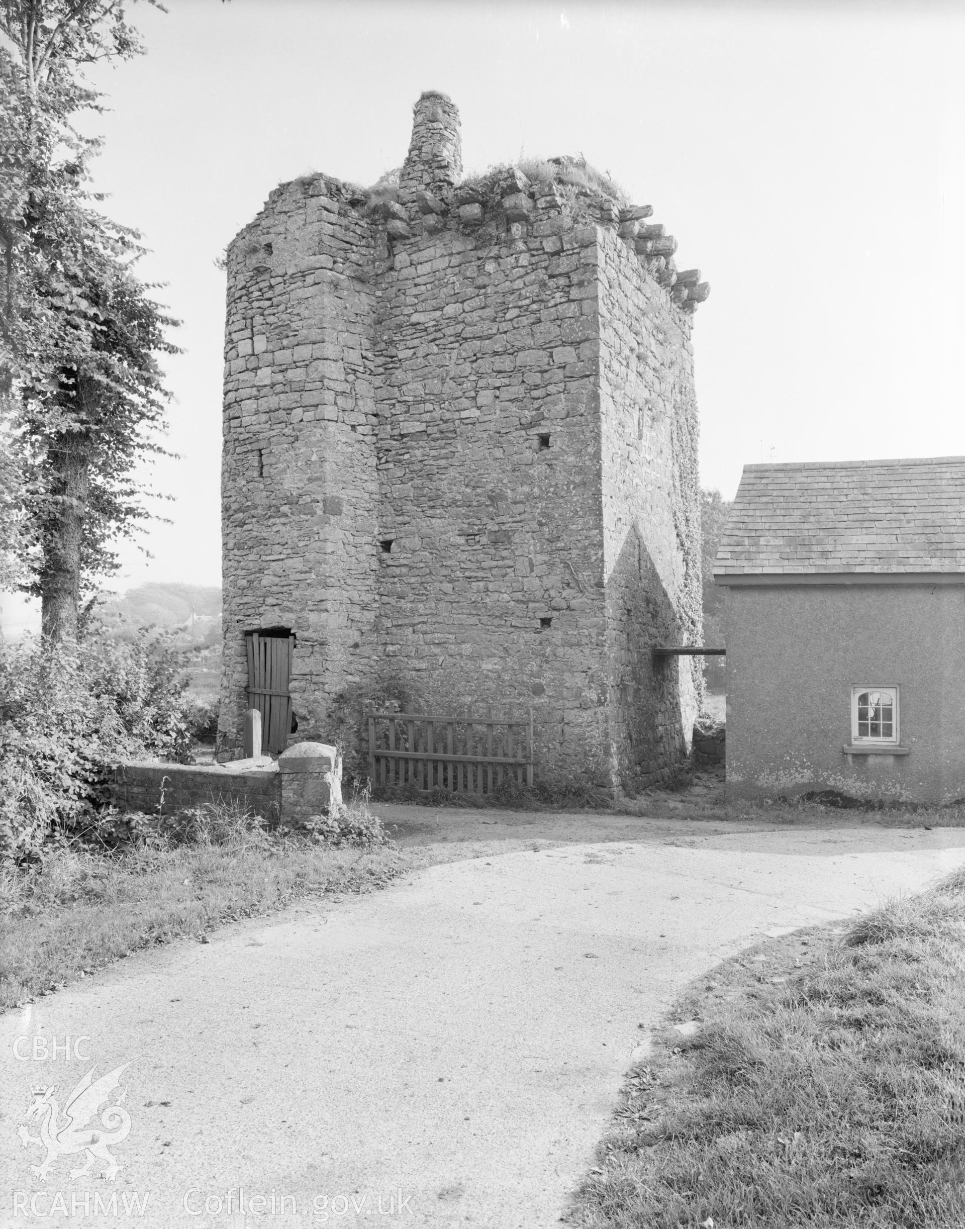 Digital copy of a view of the Old Rectory, Pele Tower.