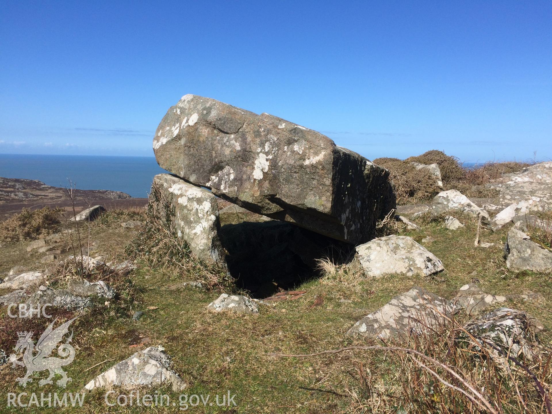 Colour photo showing view of Carn Llidi Burial Chambers, taken by Paul R. Davis, 2018.