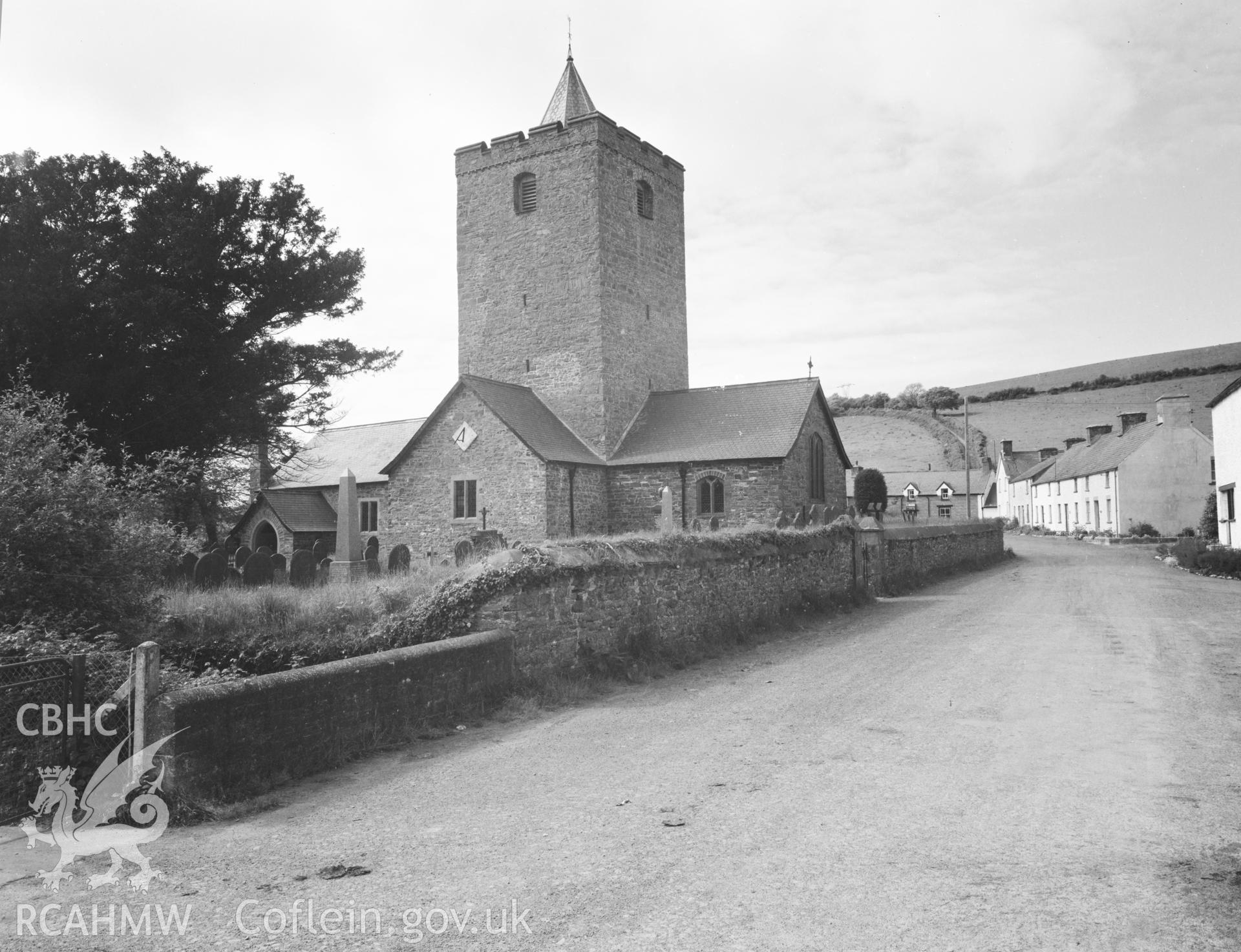Digital copy of a view of St Michael's Church, Llanfihangel y Creuddyn.