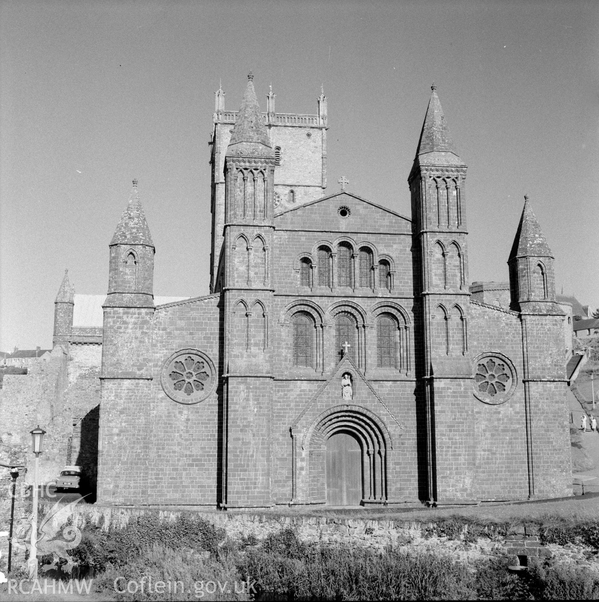 Digital copy of an acetate negative showing St David's Cathedral, 15th September 1967.