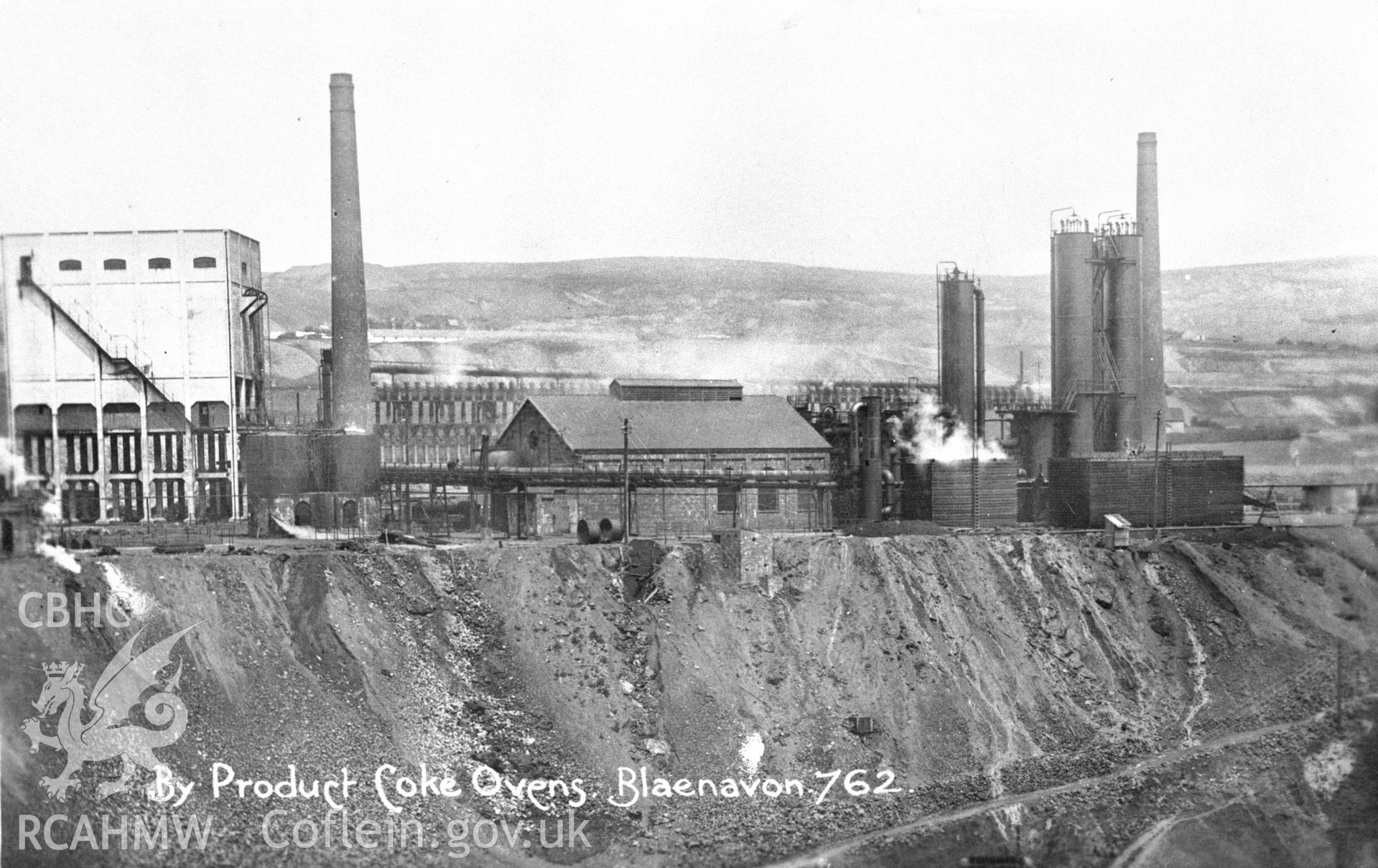 Digital copy of an acetate negative showing Big Pit - Blaenavon coke ovens from south, from the John Cornwell Collection.