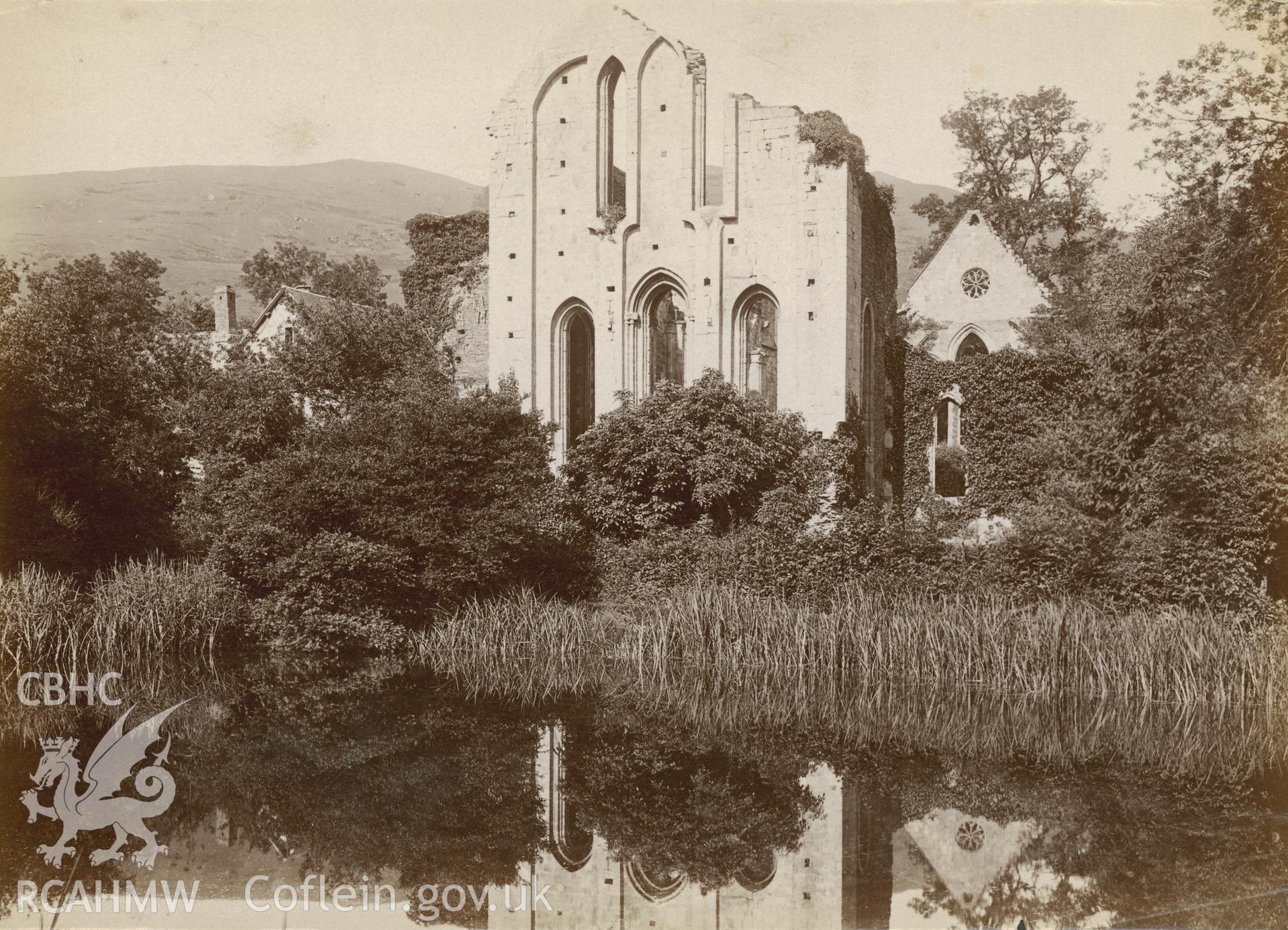 Digital copy of an albumen print showing Valle Crucis Abbey, near Llangollen.