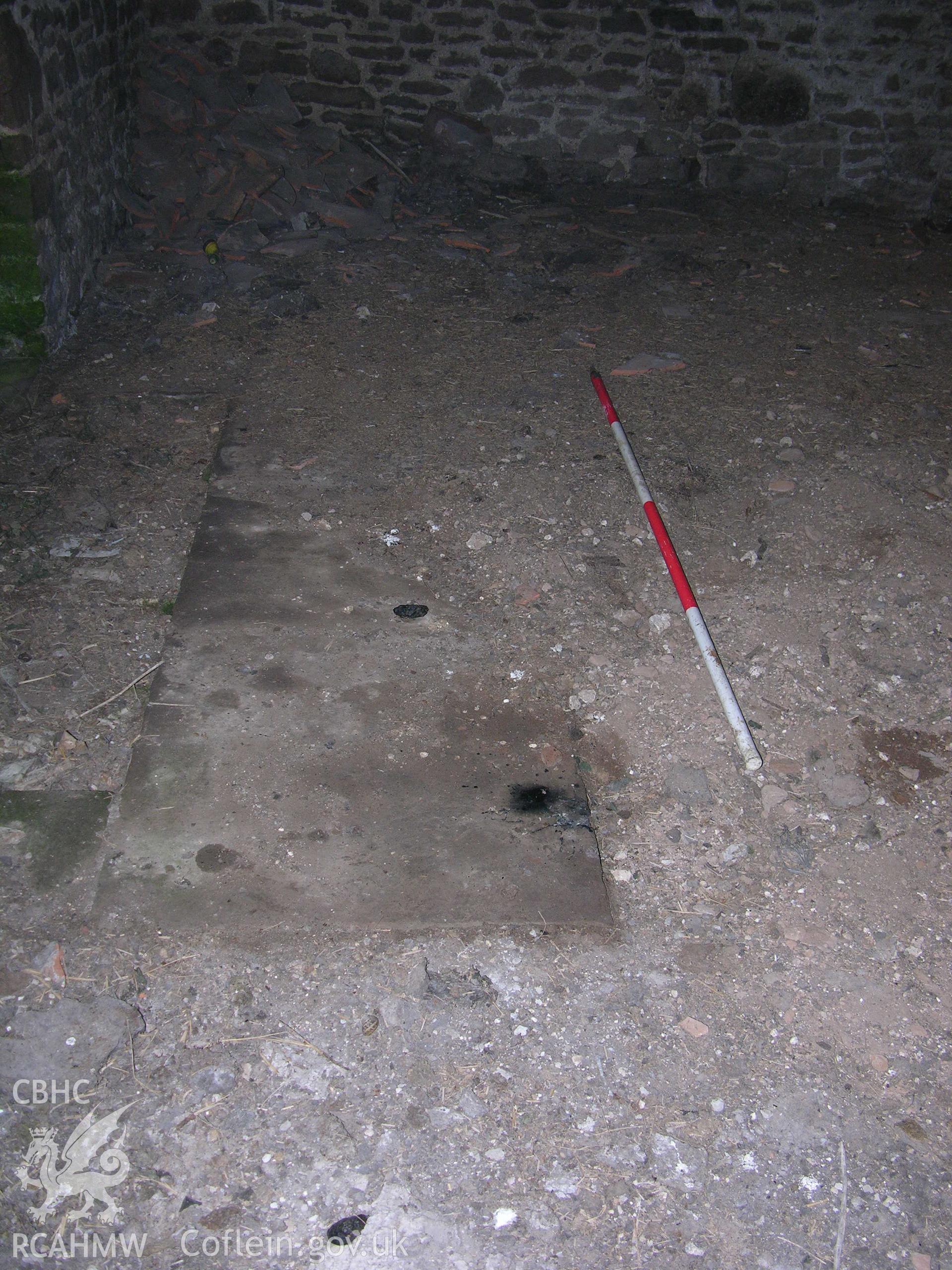 Digital photograph detailing a section of the floor, from an Archaeological Building Recording of Hillside Barn, Llanvaches, Monmouthshire, which was conducted by Cambrian Archaeological Projects.
