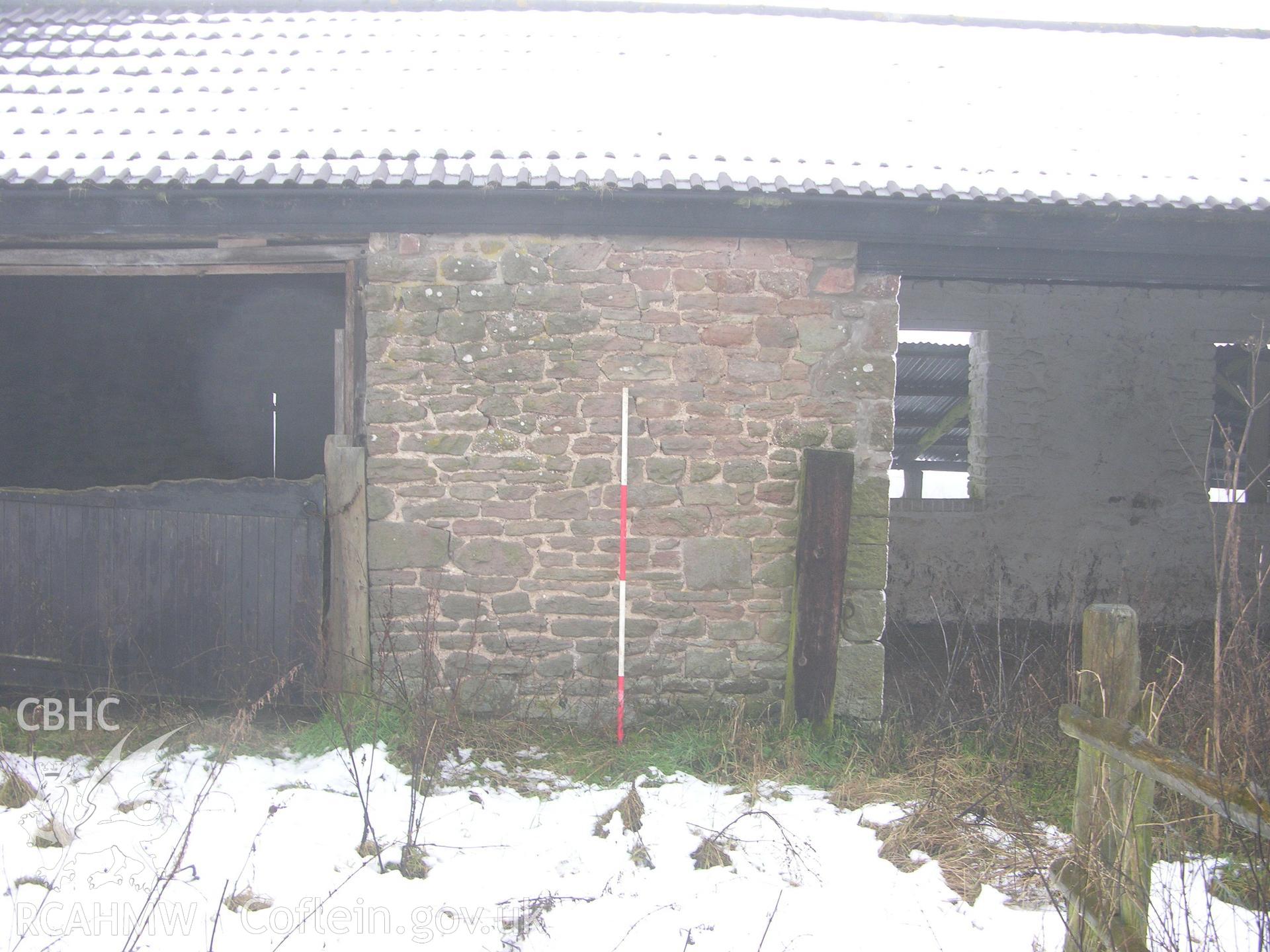 Digital photograph of a general view of the barns exterior, from an Archaeological Building Recording of Hillside Barn, Llanvaches, Monmouthshire, which was conducted by Cambrian Archaeological Projects.