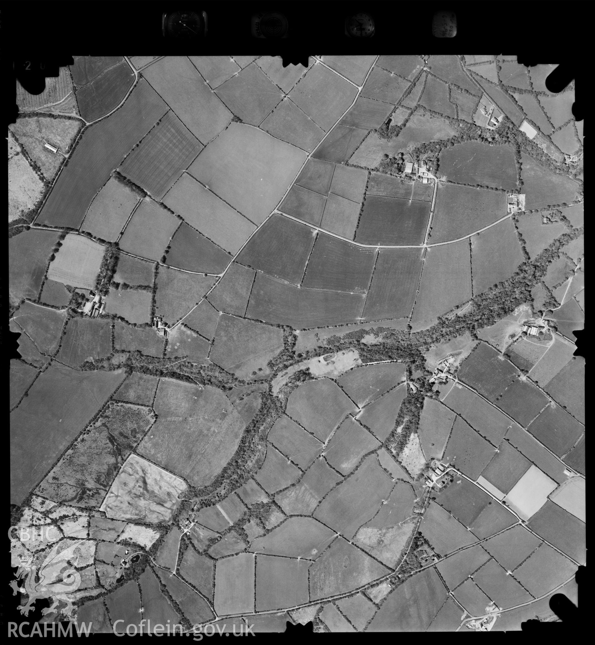 Digital copy of an aerial photograph showing the Llandysul area SN375548, taken by Ordnance Survey, 1996