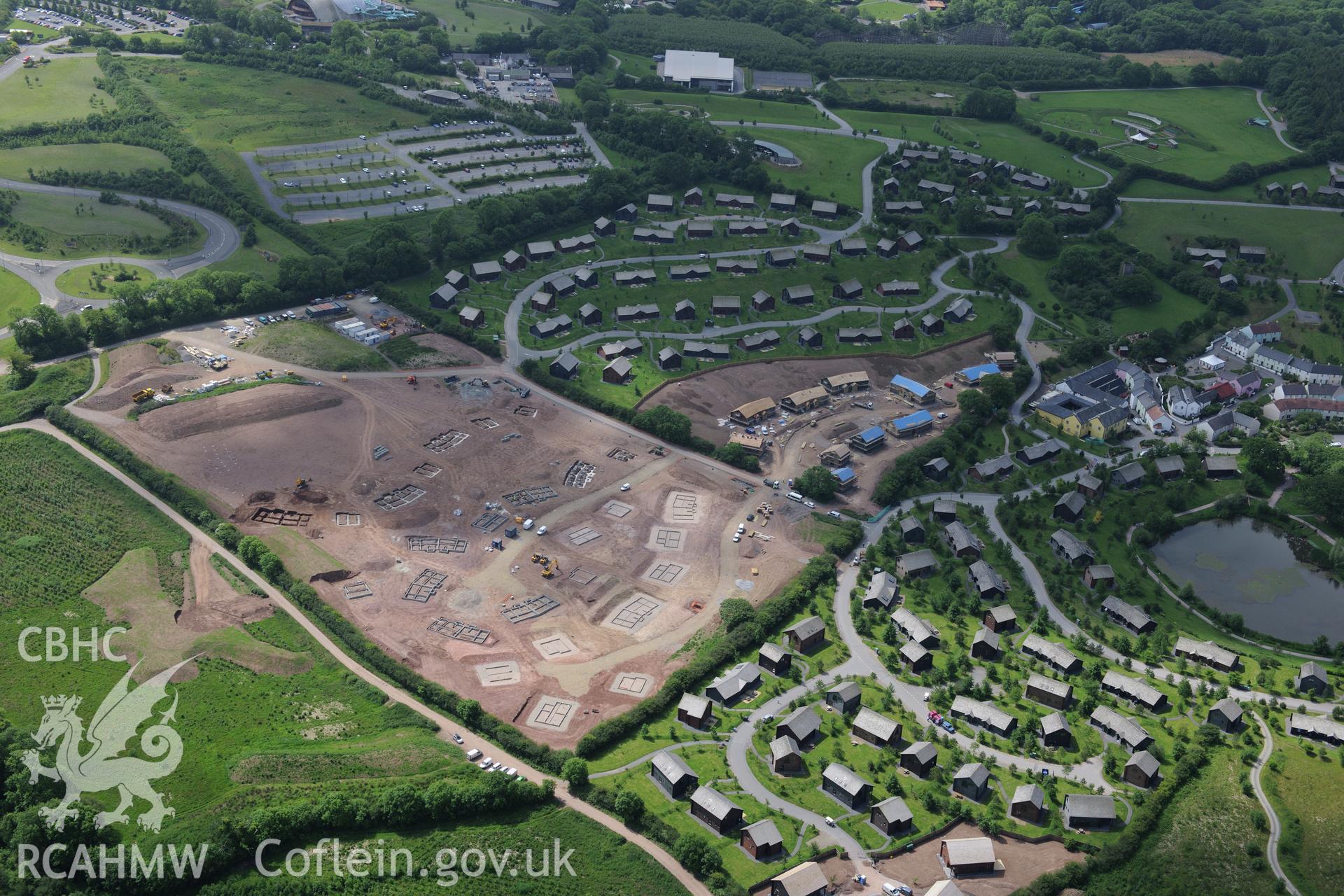 Bluestone Holiday Village, Narberth. Oblique aerial photograph taken during the Royal Commission's programme of archaeological aerial reconnaissance by Toby Driver on 19th June 2015.