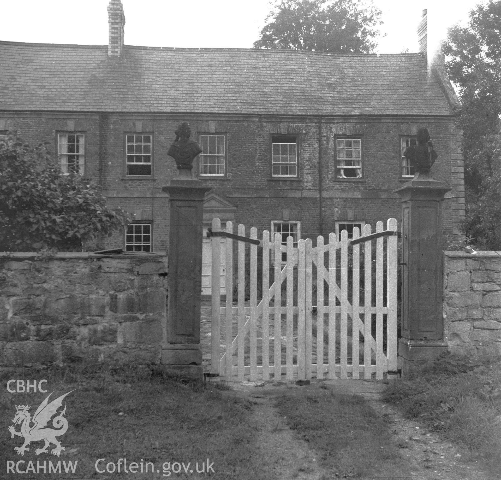 Digital copy of a nitrate negative showing exterior view of unknown house in Denbighshire.