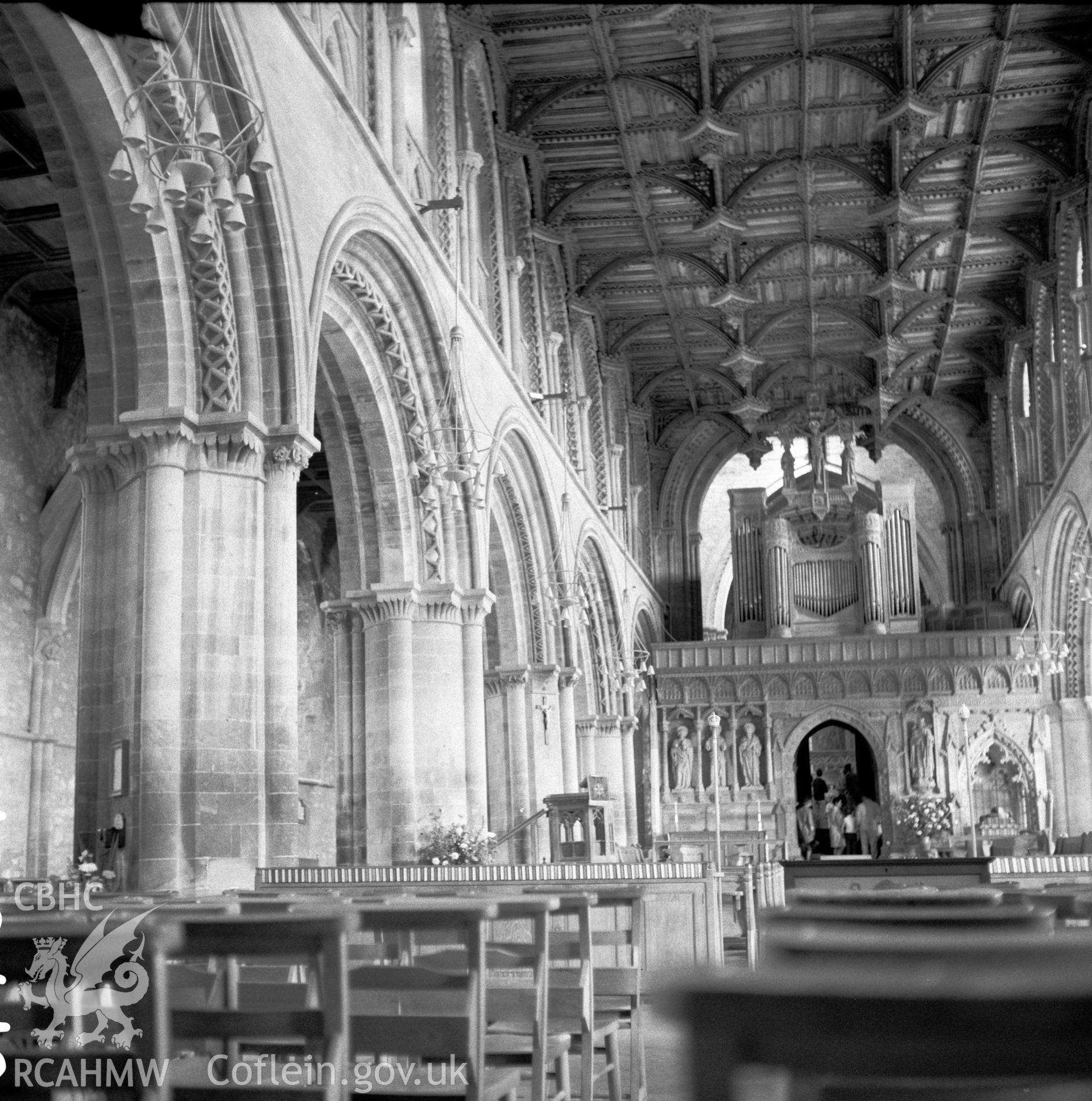 Digital copy of an acetate negative showing St Davids Cathedral, 13th September 1967.