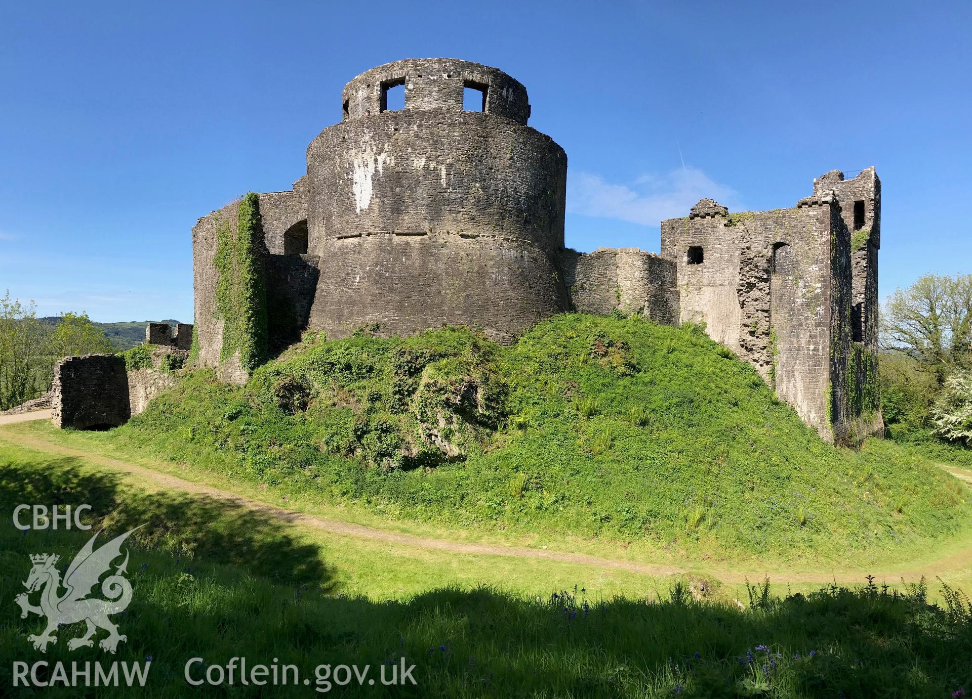 Digital colour photograph showing view of Dinefwr Castle, Llandeilo, taken by Paul R. Davis on 12th May 2019.