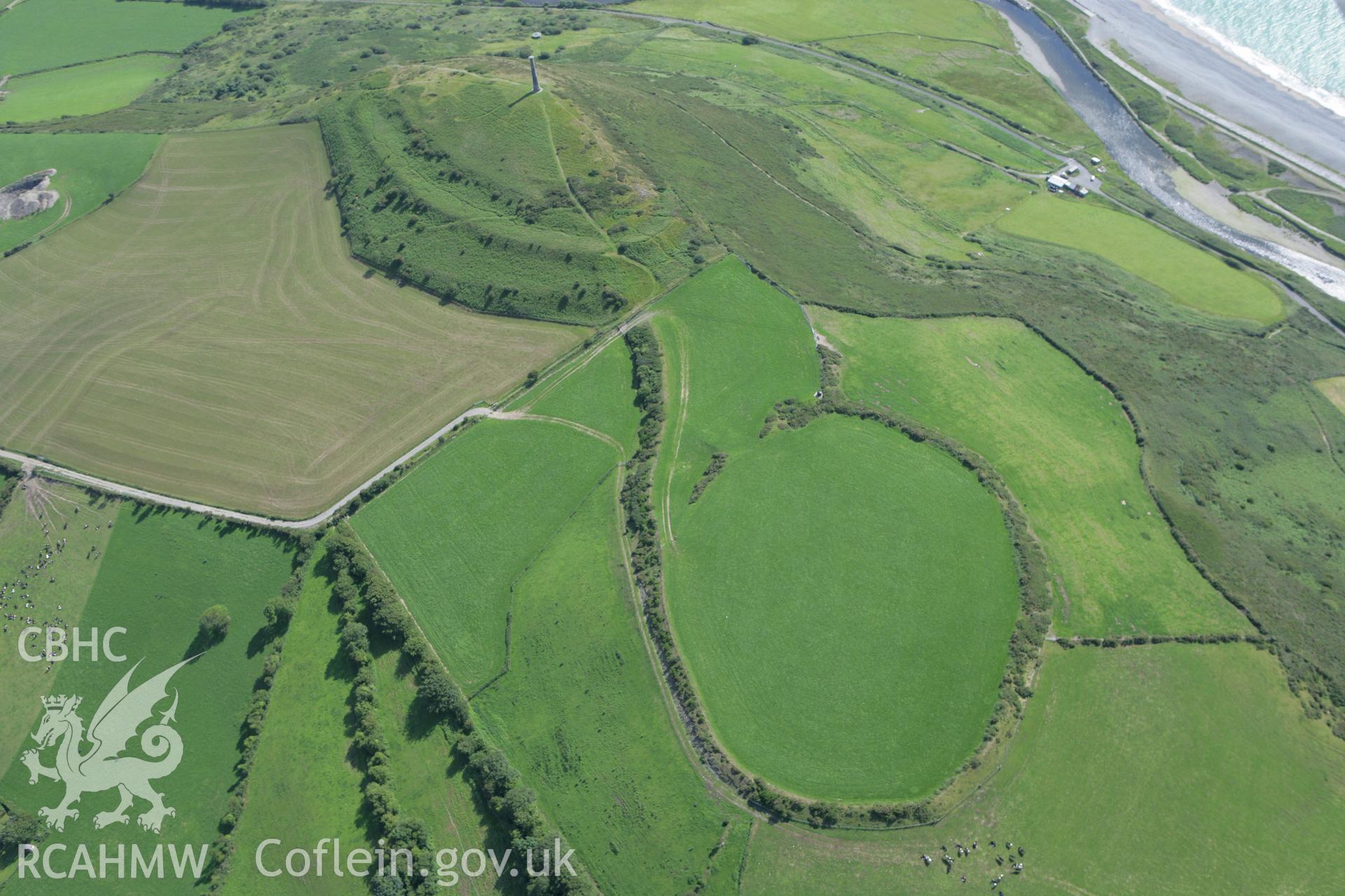 RCAHMW colour oblique photograph of Pen Dinas hillfort. Taken by Toby Driver and Oliver Davies on 28/06/2011.