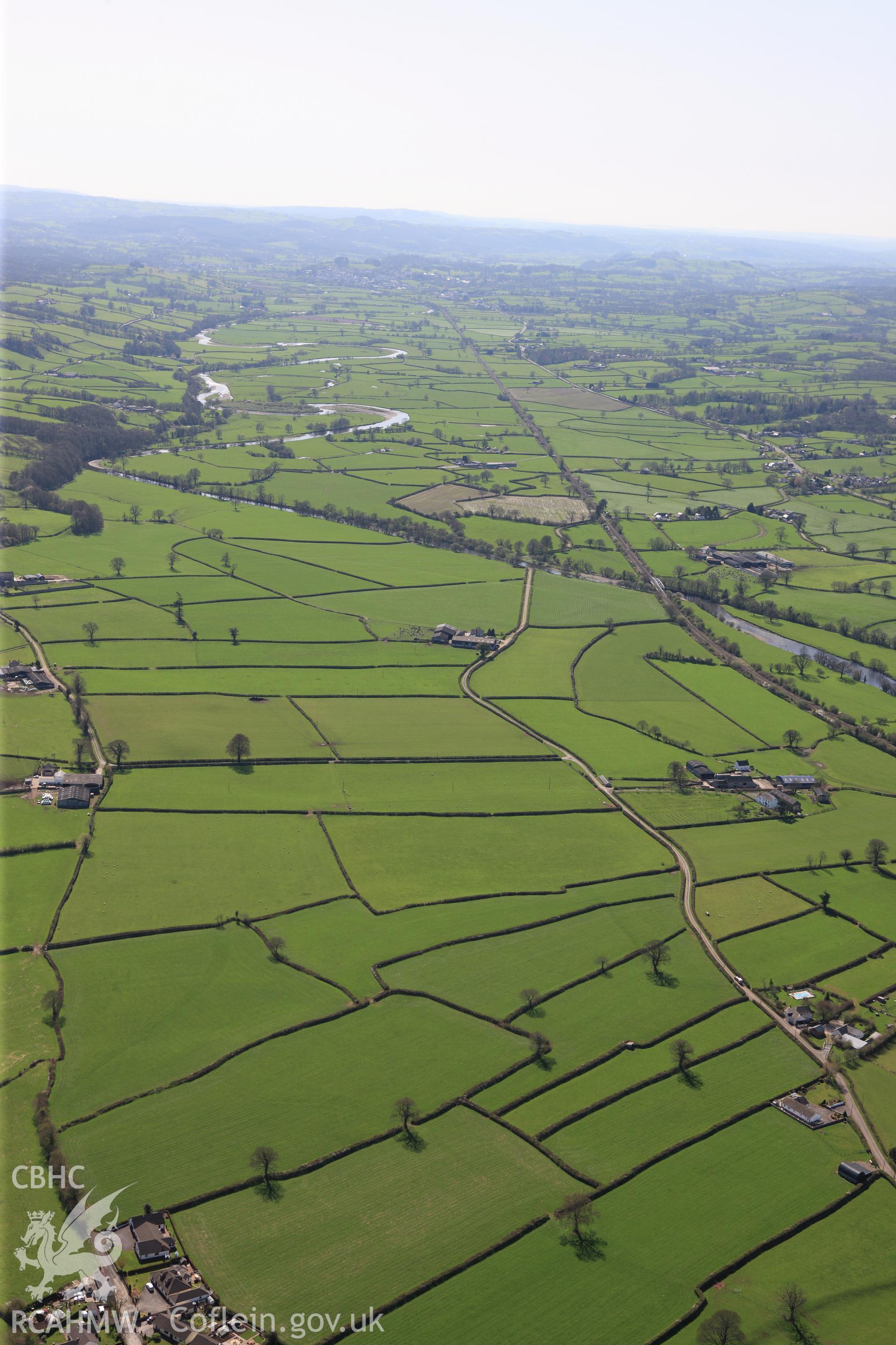 RCAHMW colour oblique photograph of View along Tywi Valley, looking southwest. Taken by Toby Driver on 08/04/2011.