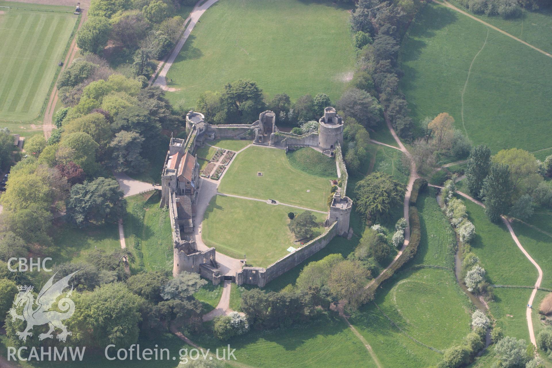 RCAHMW colour oblique photograph of Caldicot Castle. Taken by Toby Driver on 26/04/2011.