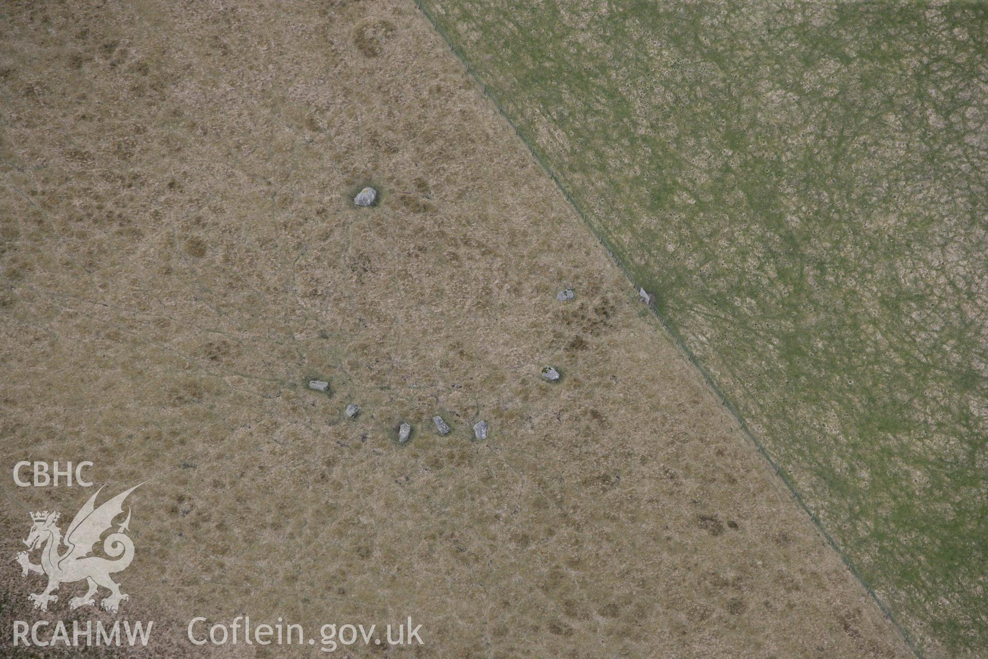 RCAHMW colour oblique photograph of Cerrig Gaerau stone circle. Taken by Toby Driver on 22/03/2011.