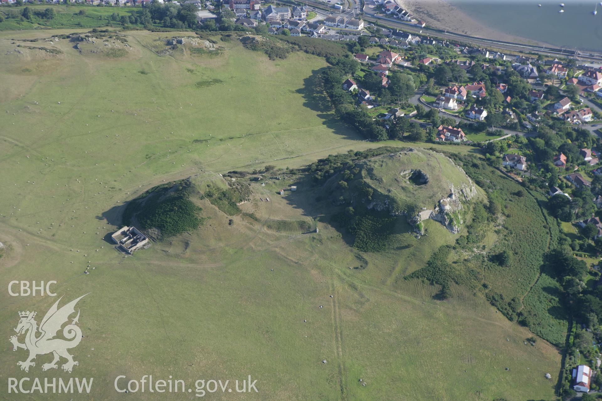 RCAHMW colour oblique photograph of Deganwy Castle. Taken by Toby Driver and Oliver Davies on 27/07/2011.