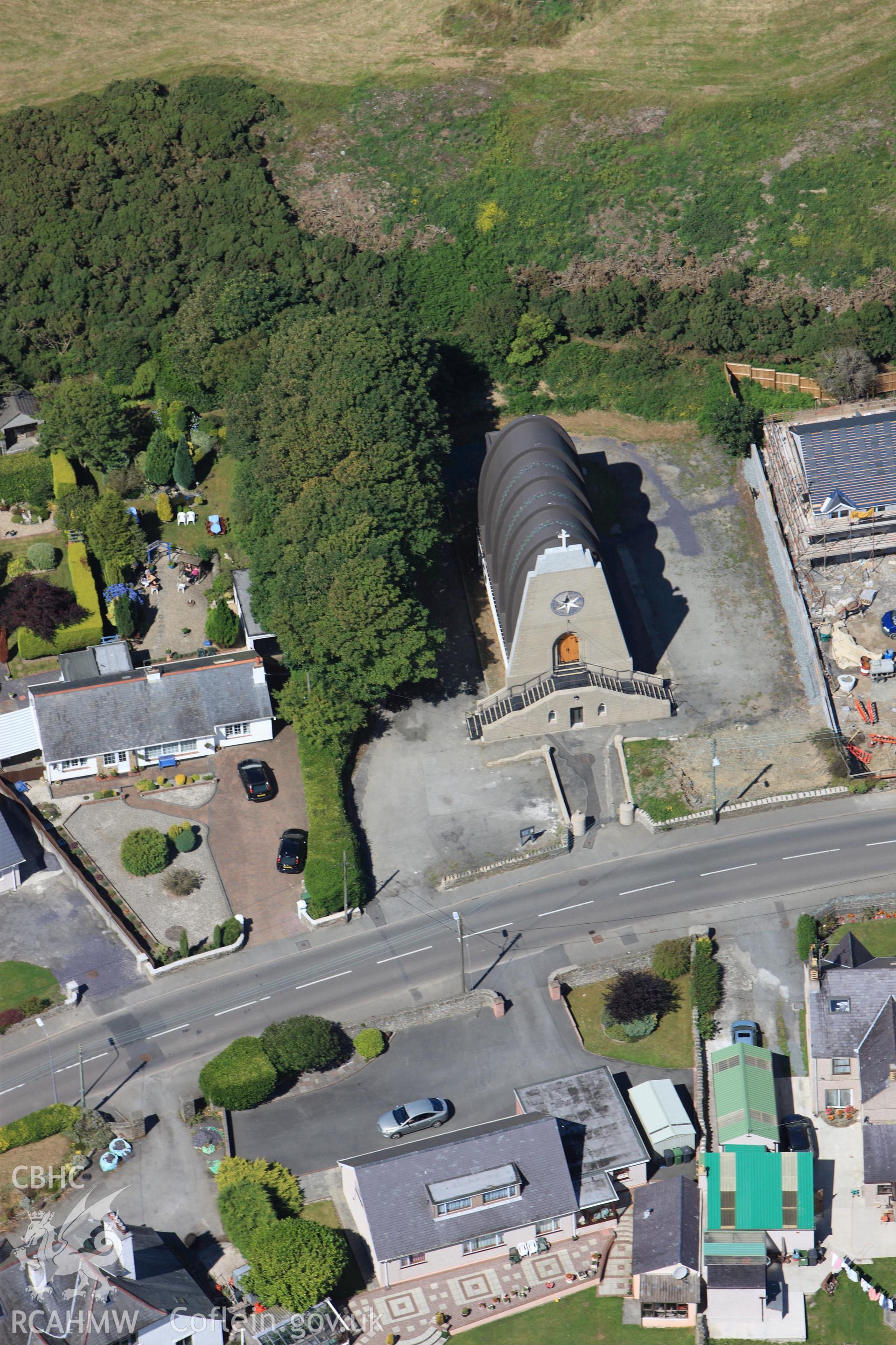 RCAHMW colour oblique photograph of Church of Our Lady Star of the Sea, Amlwch. Taken by Toby Driver on 20/07/2011.