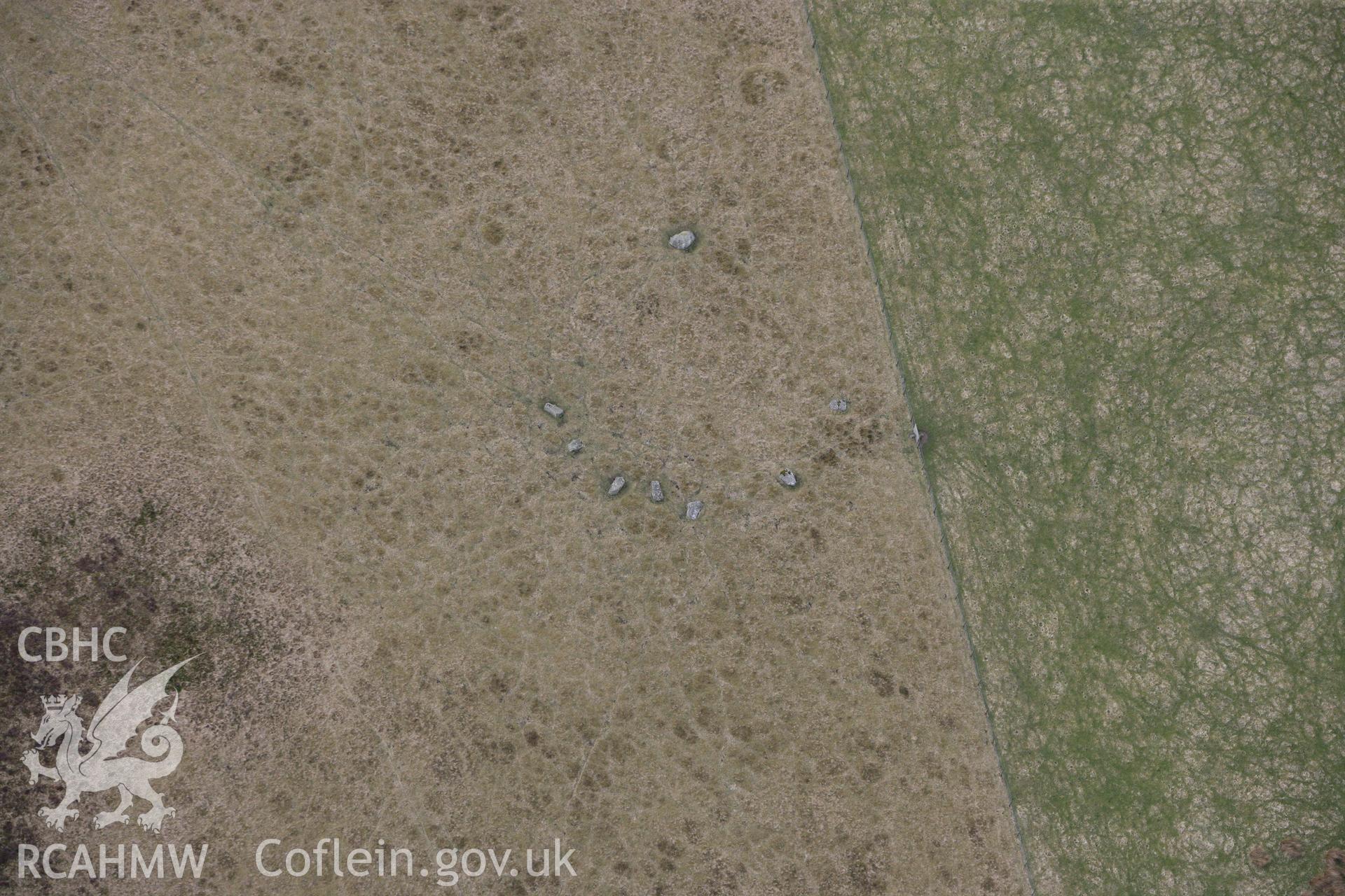 RCAHMW colour oblique photograph of Cerrig Gaerau stone circle. Taken by Toby Driver on 22/03/2011.