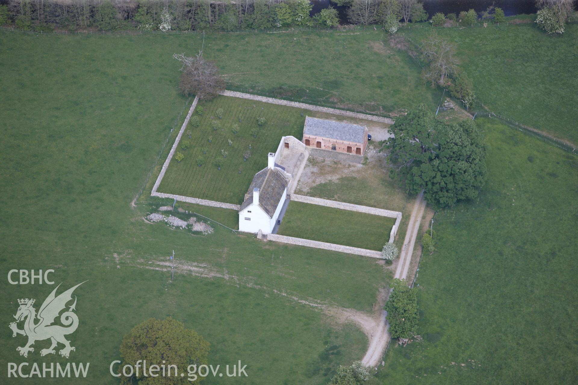 RCAHMW colour oblique photograph of Dolbelydir, house and barn. Taken by Toby Driver on 03/05/2011.