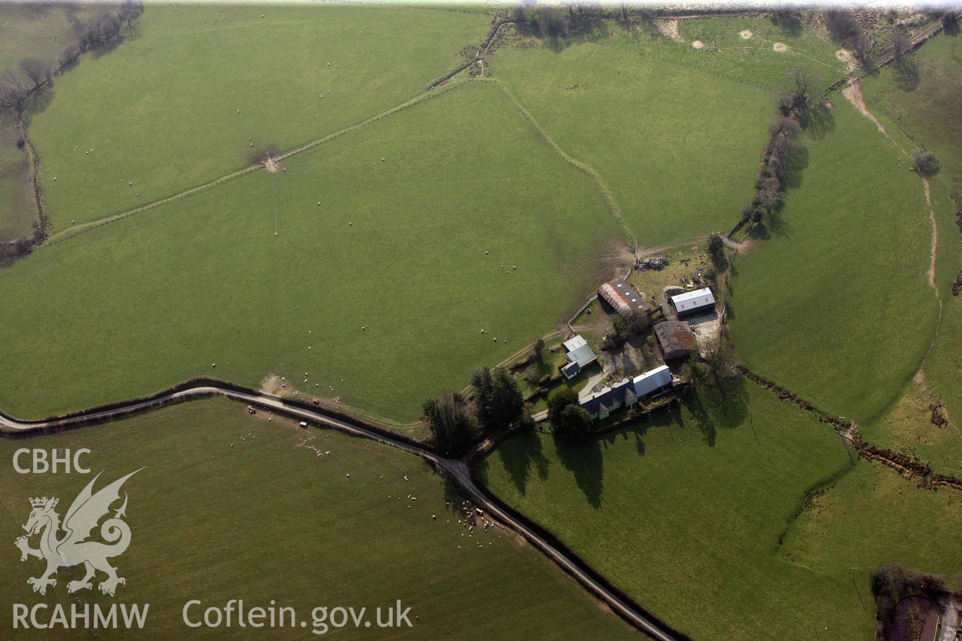 RCAHMW colour oblique photograph of Cefn Caer Roman Fort. Taken by Toby Driver on 25/03/2011.