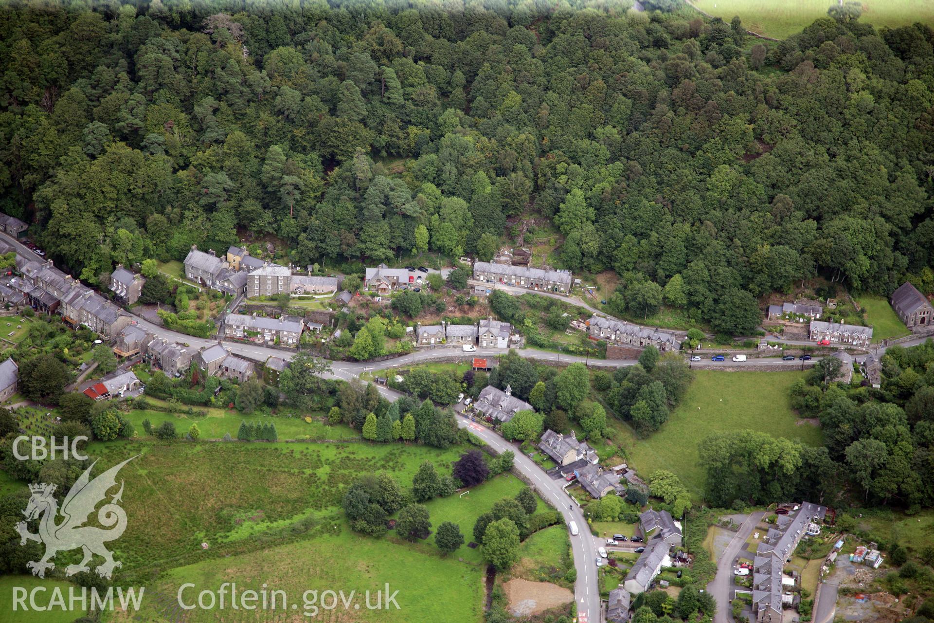 RCAHMW colour oblique photograph of Maentwrog. Taken by Toby Driver on 17/08/2011.
