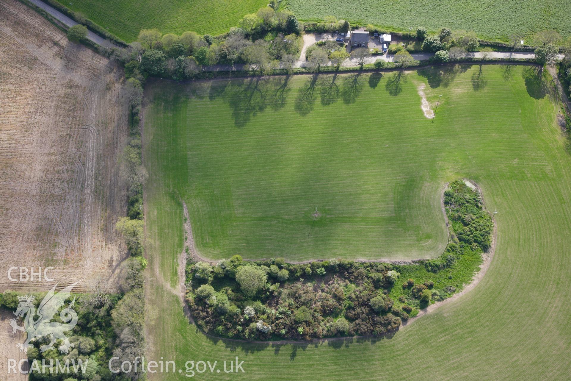 RCAHMW colour oblique photograph of Wiston Roman fort. Taken by Toby Driver on 22/05/2012.
