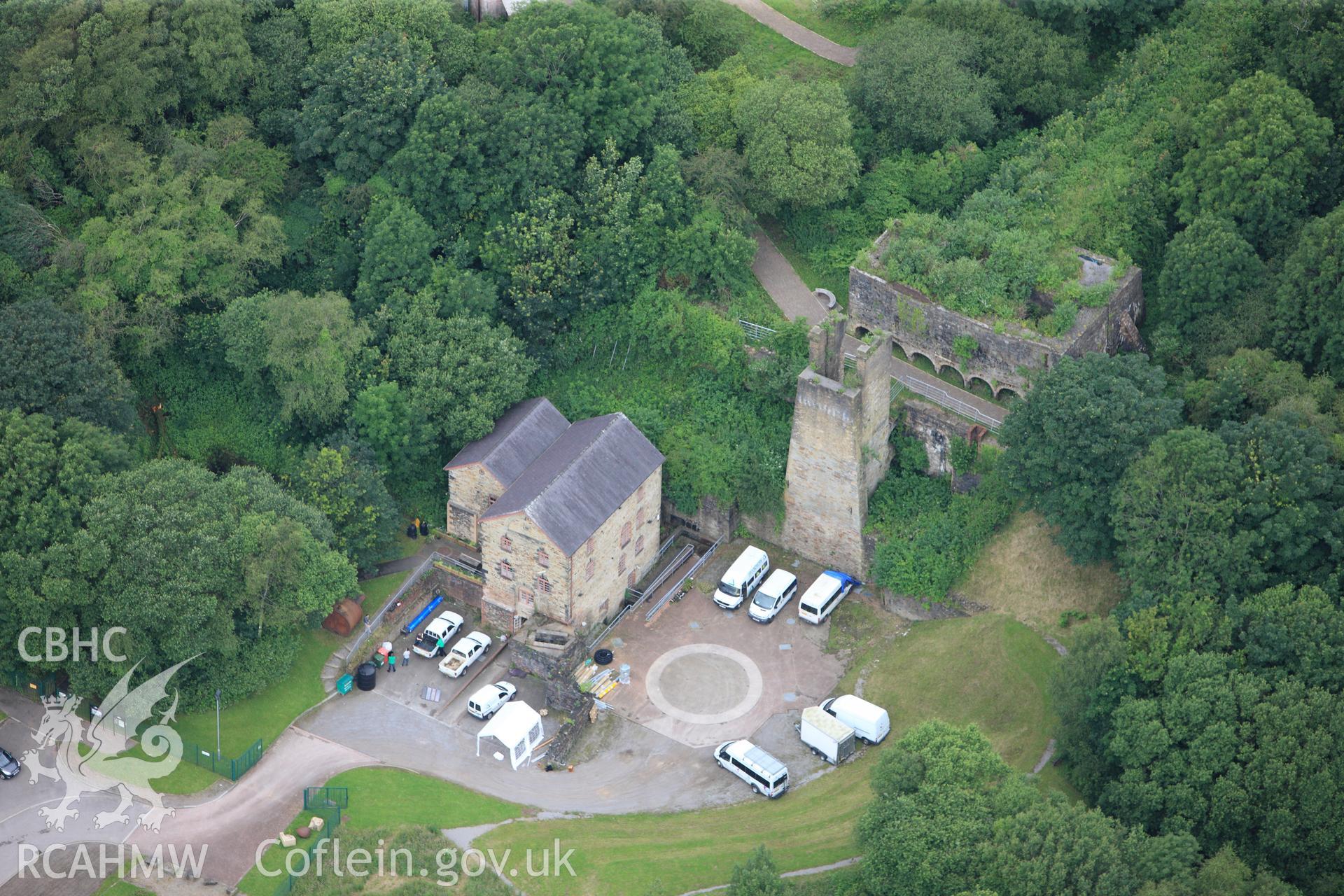 RCAHMW colour oblique photograph of Tondu Ironworks. Taken by Toby Driver on 05/07/2012.