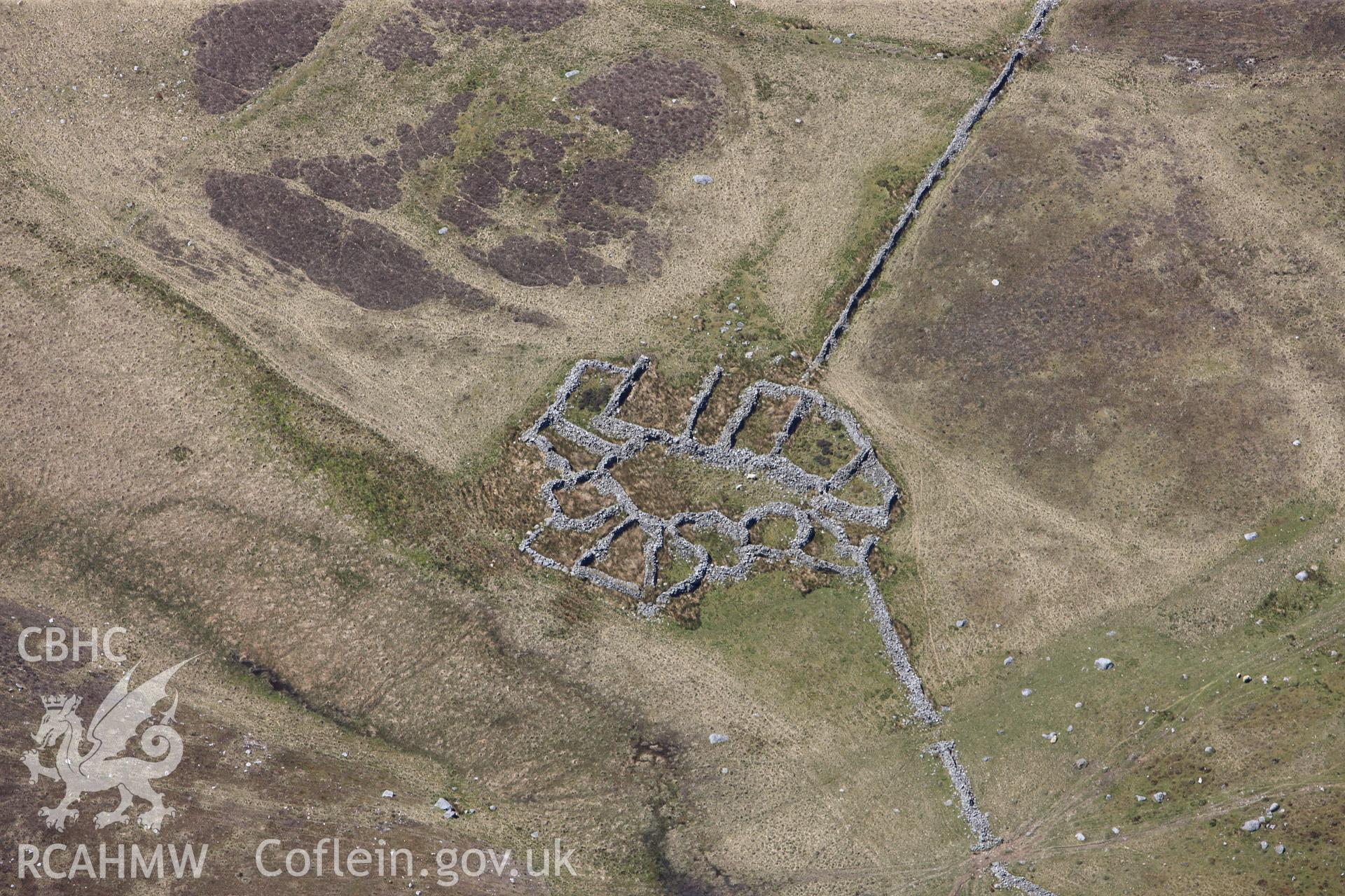 RCAHMW colour oblique photograph of Multicellular sheepfold south-east of Dorwen. Taken by Toby Driver on 22/05/2012.