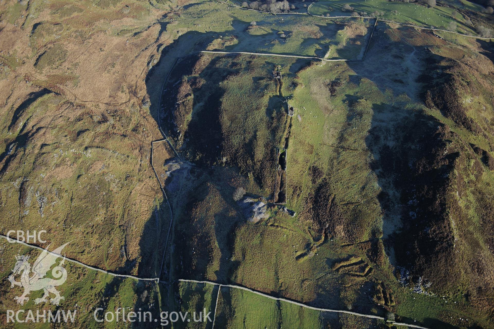 RCAHMW colour oblique photograph of Clogau gold mine. Taken by Toby Driver on 10/12/2012.