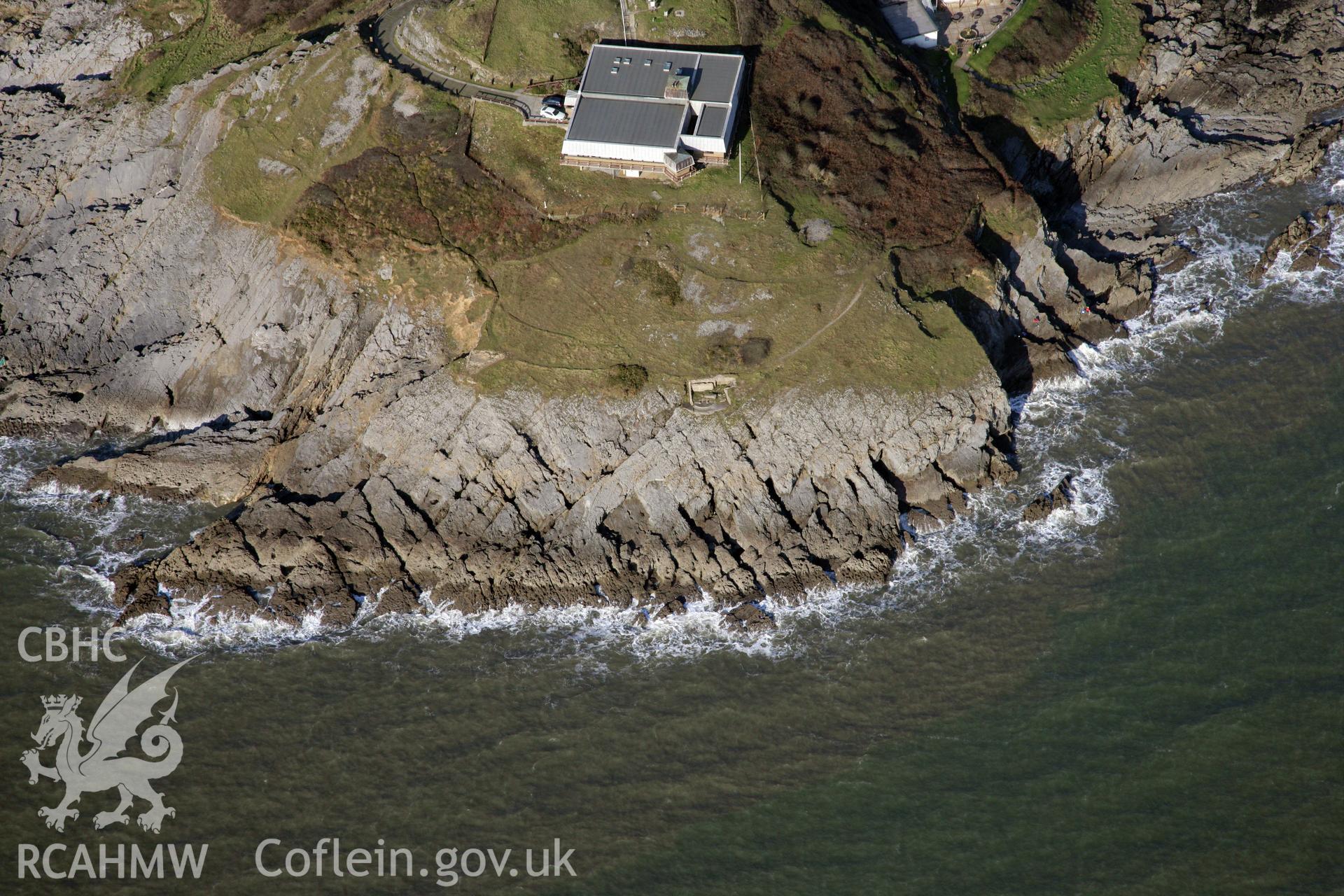 RCAHMW colour oblique photograph of Mumbles Coastguard Station. Taken by Toby Driver on 02/02/2012.