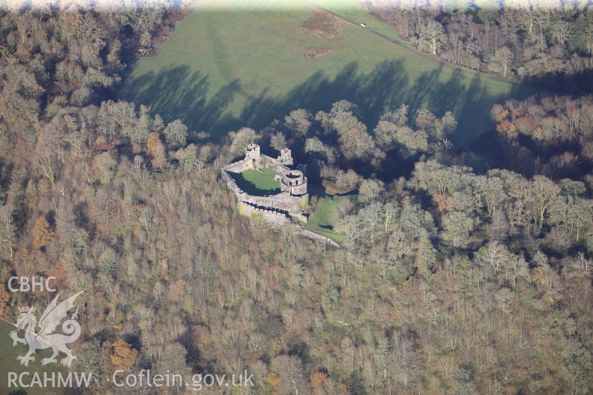 RCAHMW colour oblique photograph of Dinefwr Castle, winter view from south-east. Taken by Toby Driver on 23/11/2012.