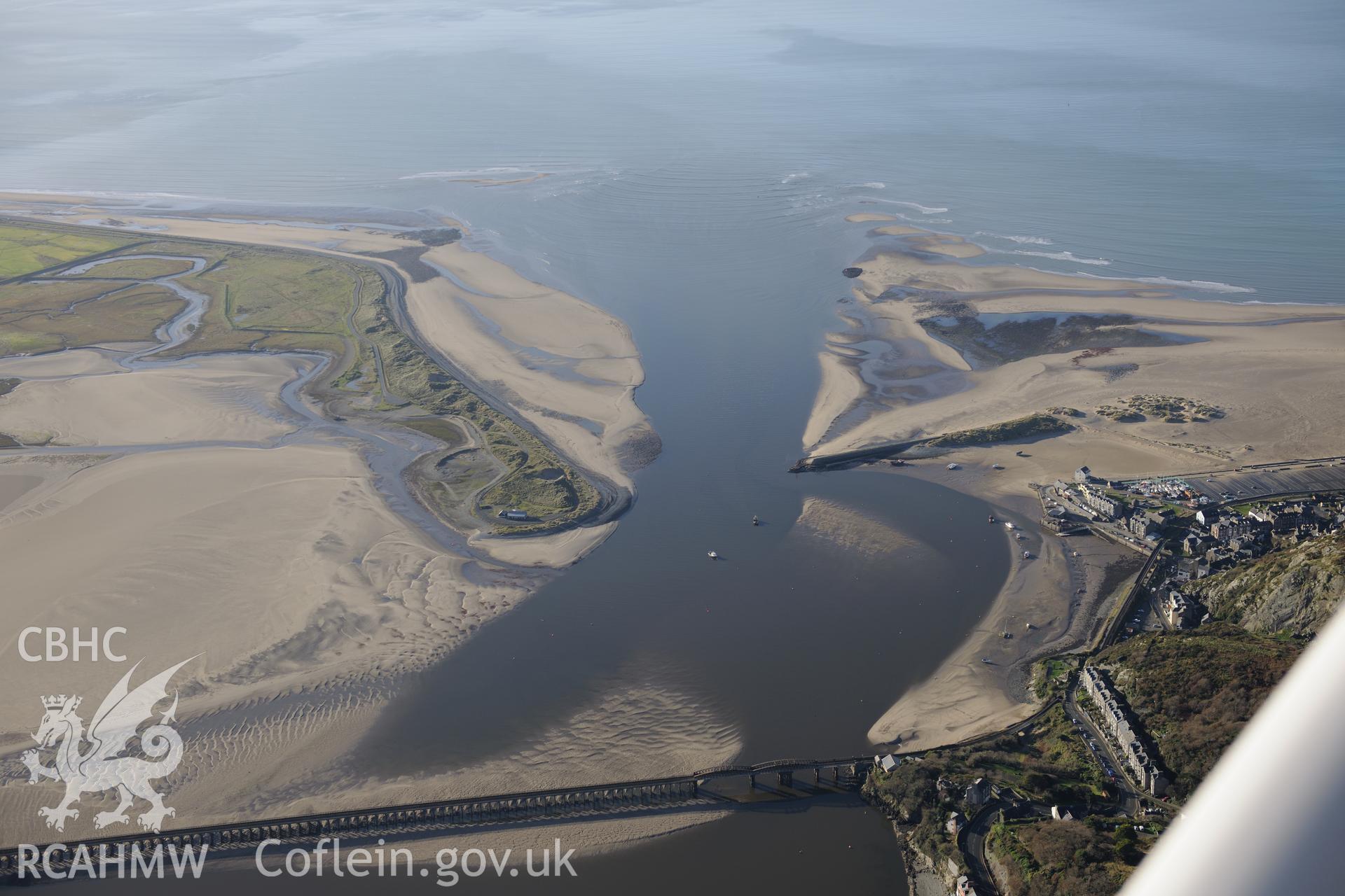 RCAHMW colour oblique photograph of Barmouth, estuary. Taken by Toby Driver on 10/12/2012.