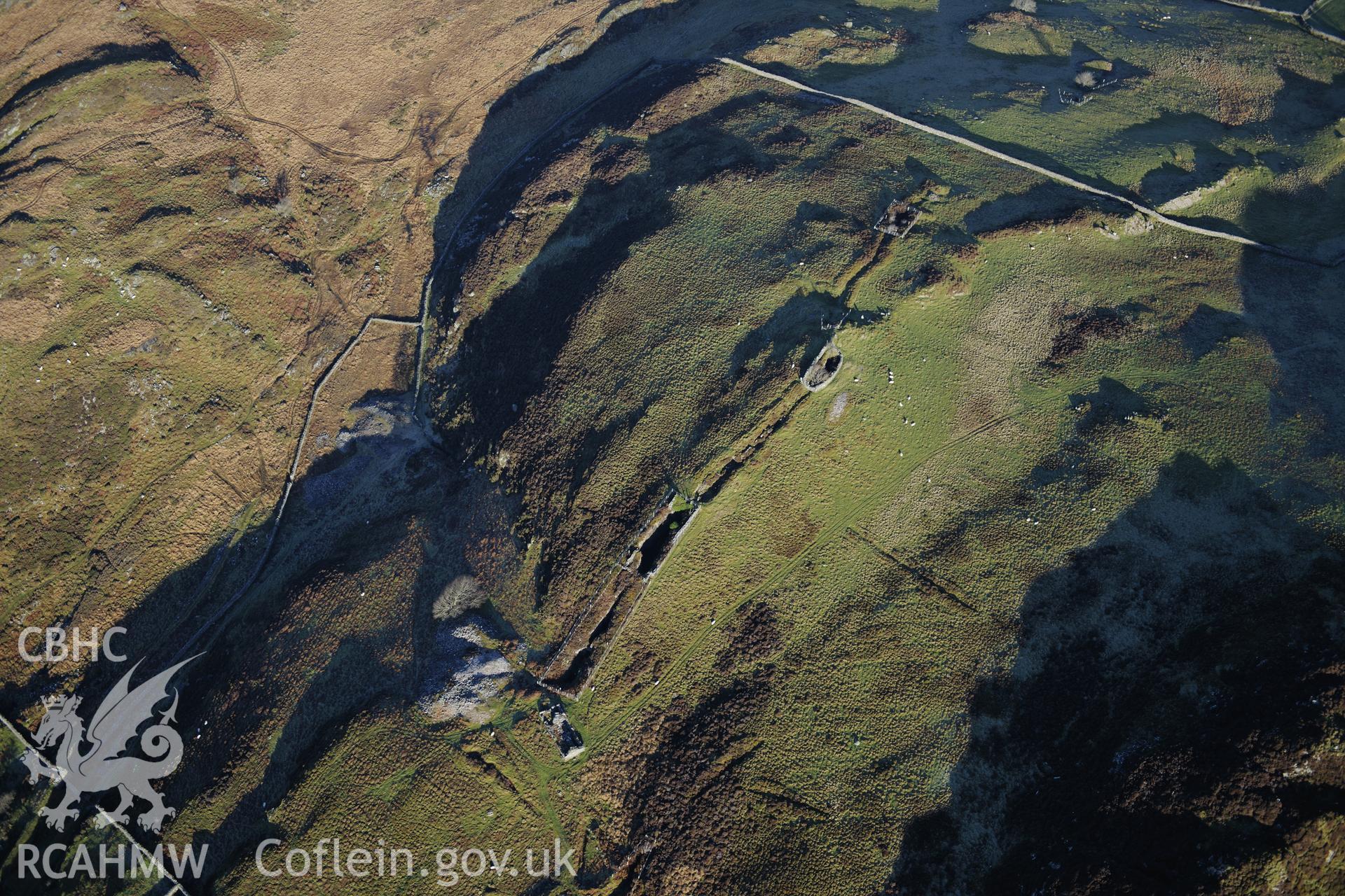 RCAHMW colour oblique photograph of Clogau gold mine. Taken by Toby Driver on 10/12/2012.